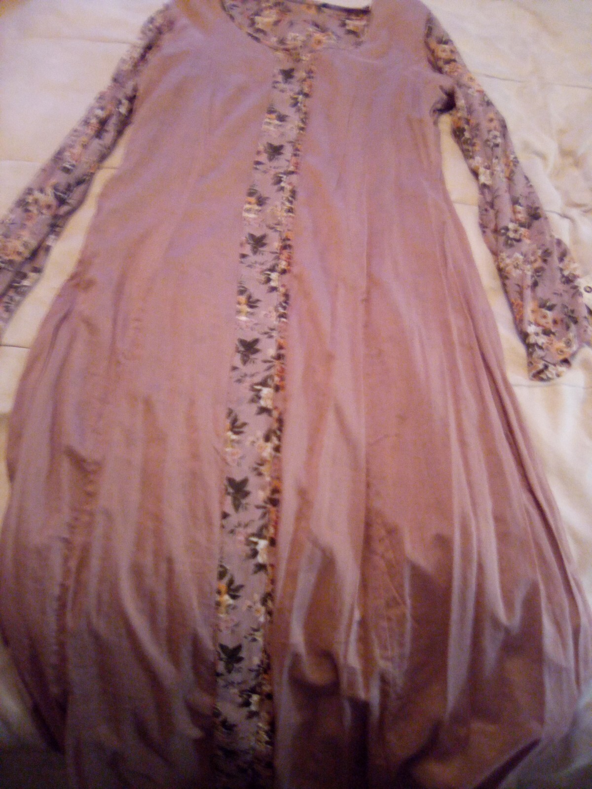 Vintage Passports Pier 1 Imports Long Sleeve Button Down Fit and Flare Dress