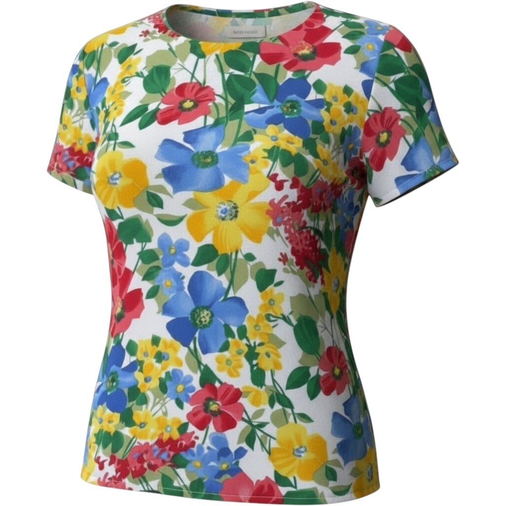 Vintage Tan Jay Womens Floral Blouse Multicolor Made in USA Size 8 Cottagecore