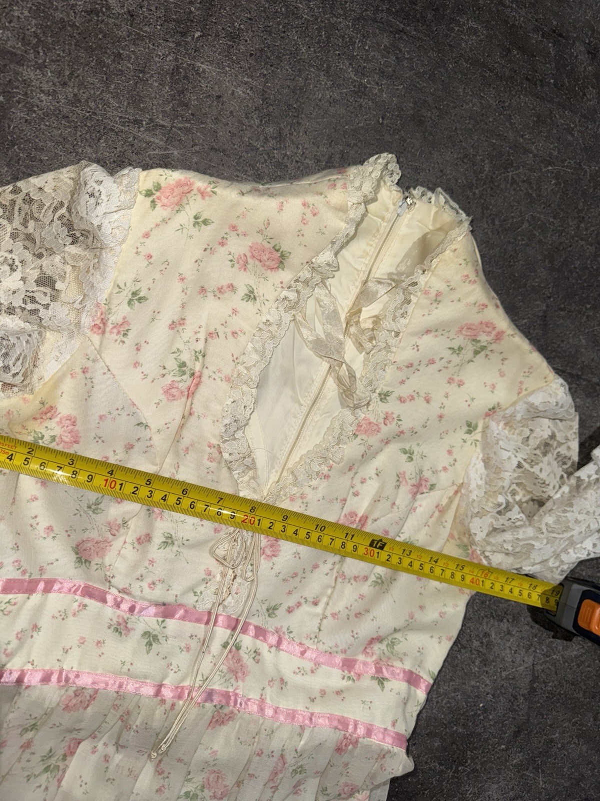 Vintage 60s 70s Boho Floral Peasant Victorian Cottage Core Prairie Dress XS