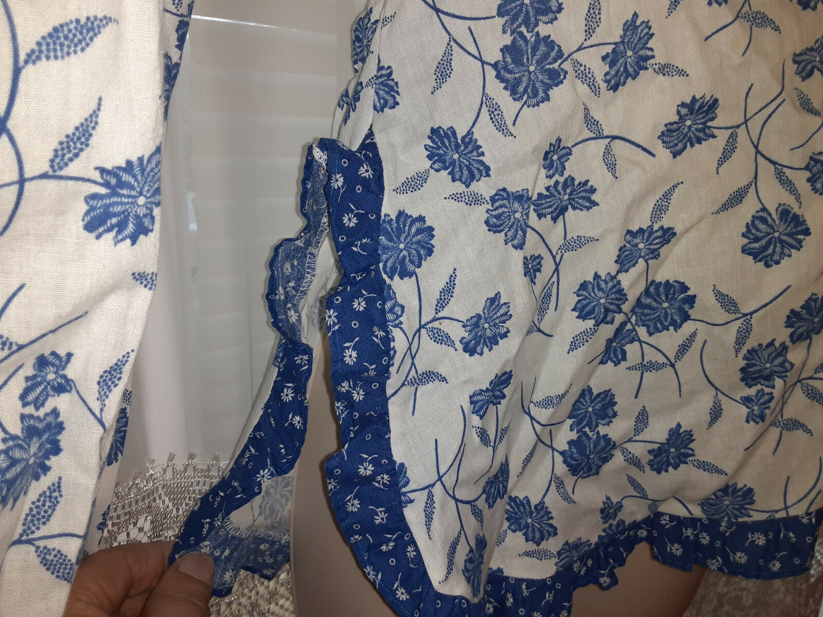 3 PIECE VINTAGE AMISH STYLE / SEARS LADIES BLUE FLOWER SUN DRESS, TOP & SHORTS