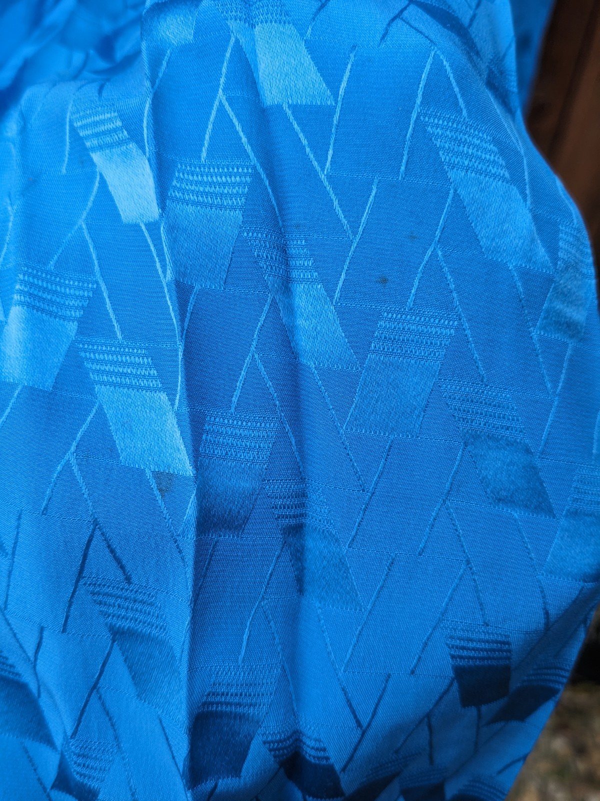 Vintage 80s Blue Silk Midi Dress Sz 4 Drop Waist Pleated Button Back Blouson