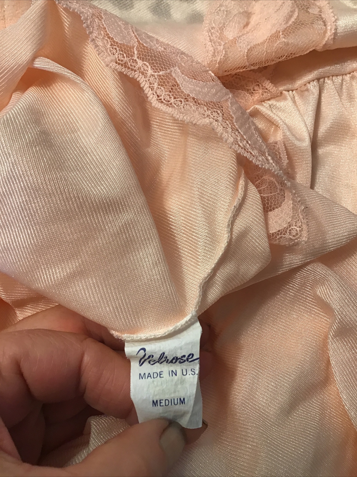 Vintage Velrose Light Pink Nylon Slip Petticoat size Medium