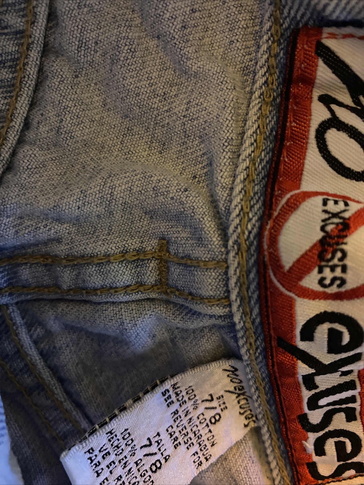 Vintage 90’s No Excuses High Rise Denim Shorts 7/8 buttonfly Blue Jeans