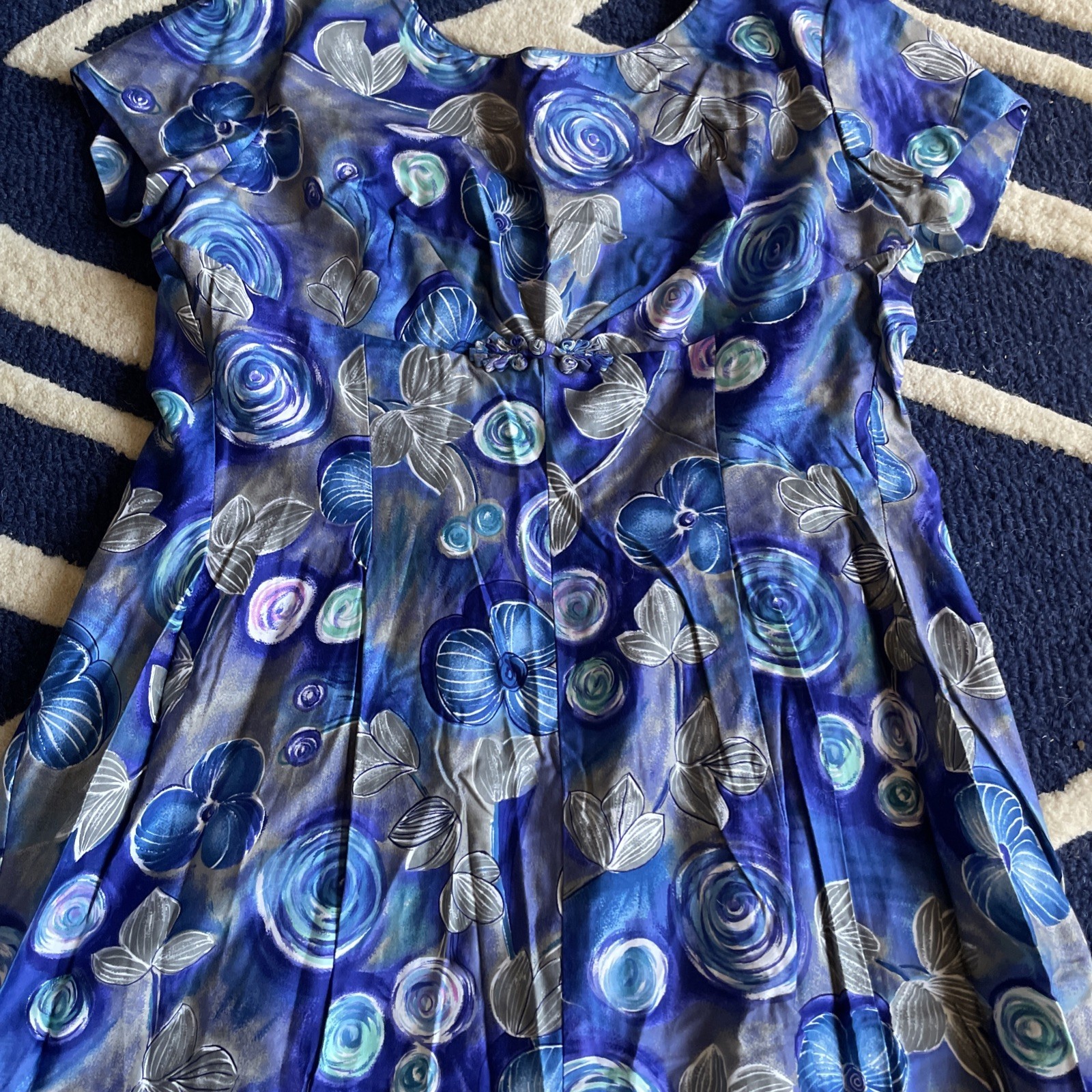 VTG Nani Of Hawaii Blue, Purple Floral Dress M Never Worn