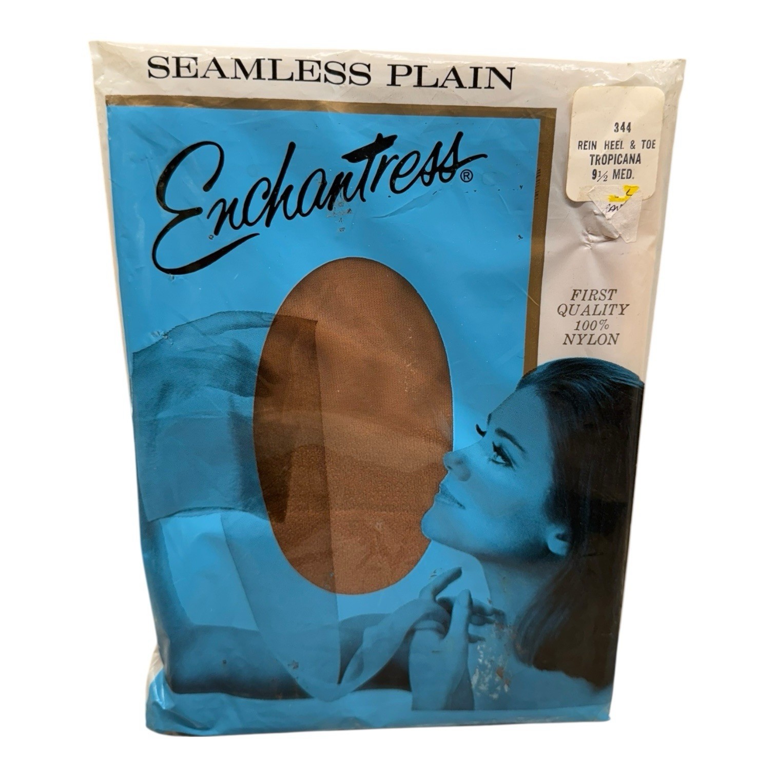 Vintage Enchantress Seamless 100% Nylon Seamless Stockings RHT Tropicana 9 1/2 M