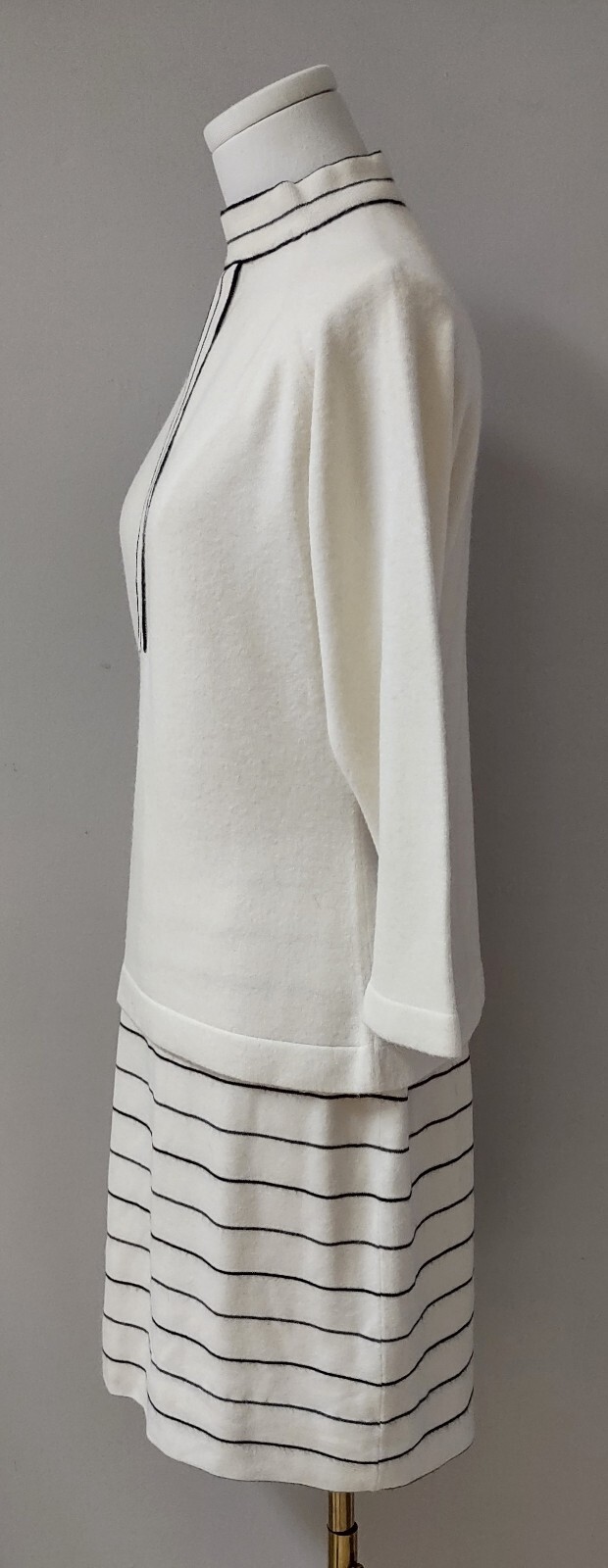 Talbot Taralan MOD Vintage 60’s Knit Cream Black Orlon Acrylic Skirt Top Set S/M