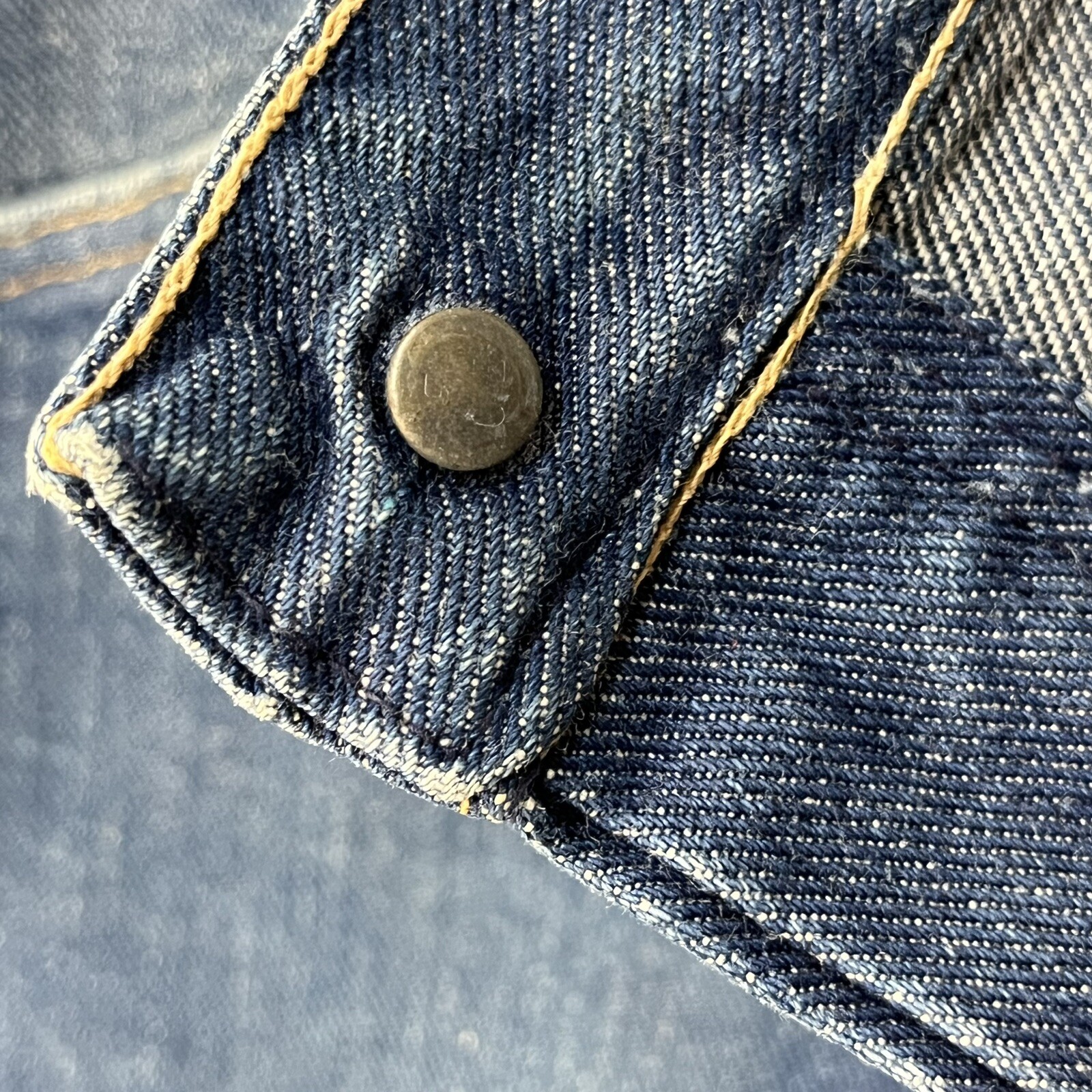 VINTAGE 60S WRANGLER SANFORIZED DENIM CUTOFF JEAN SHORTS SIZE 32 USA 2″ INSEAM