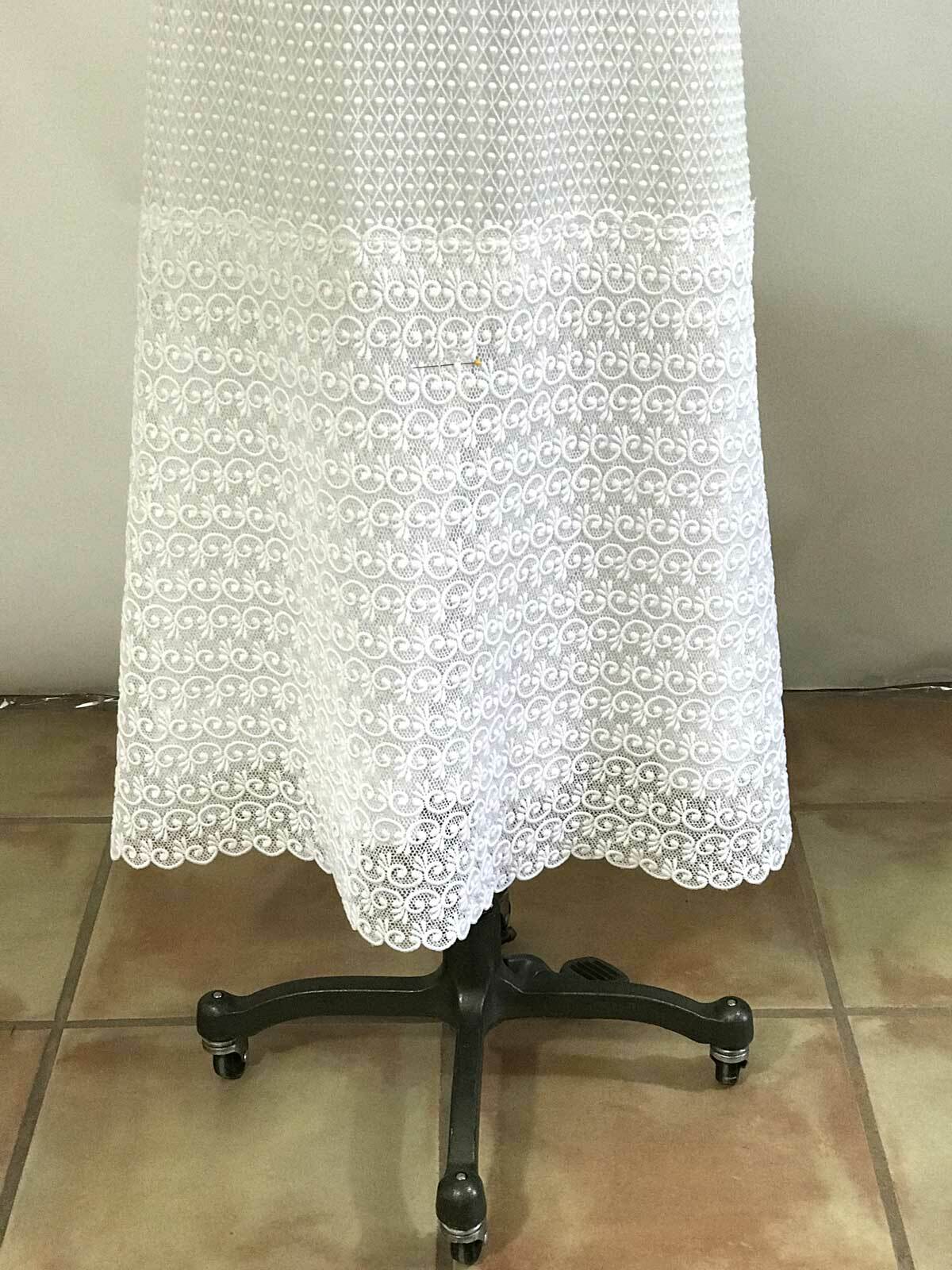 Vtg 70s CALDERON White Lace Wedding Dress Sheer Bell Sleeve Romantic Boho sz 6