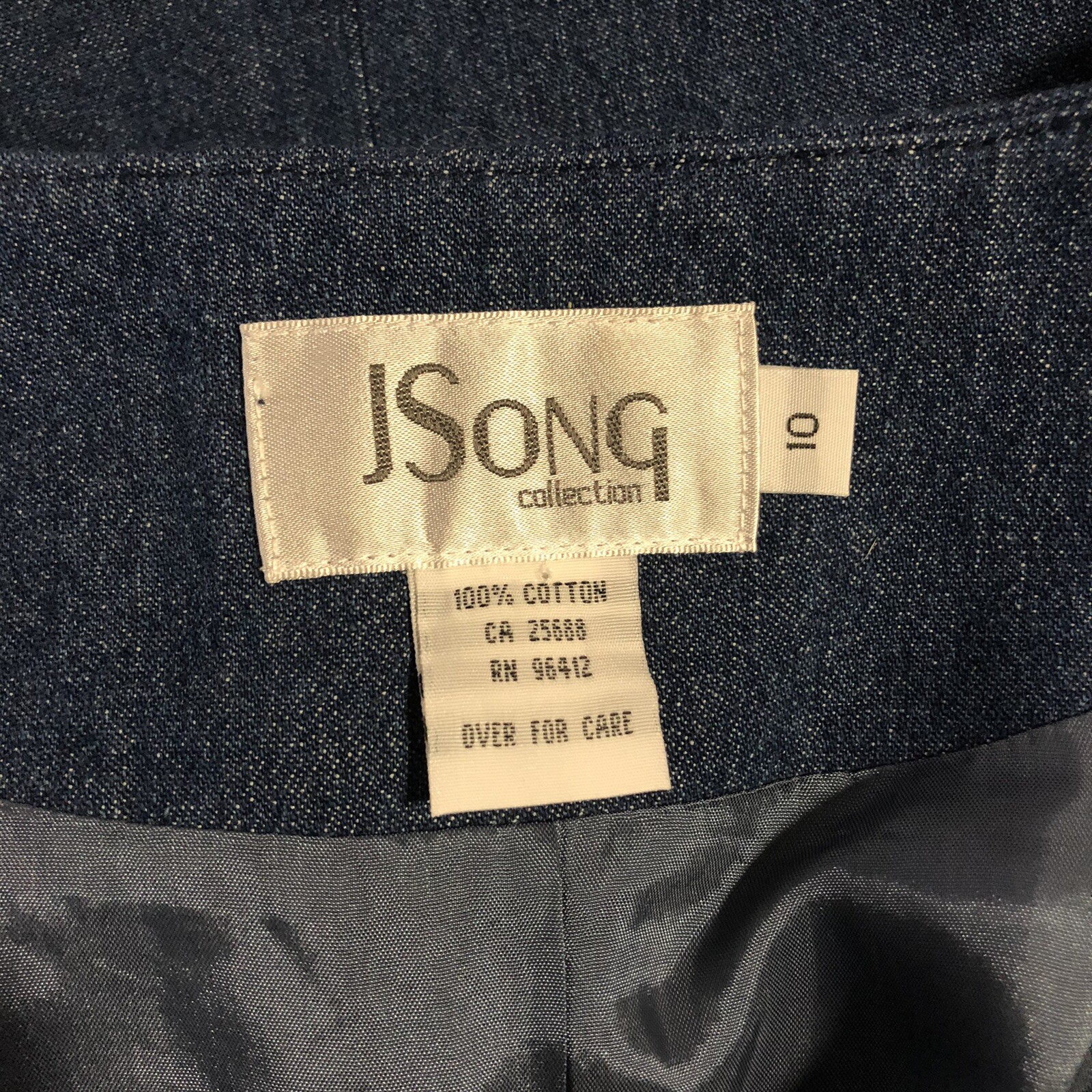 Vintage J Song Denim Vest and Skirt Size S Embroidered Gold Rodeo Country Chic