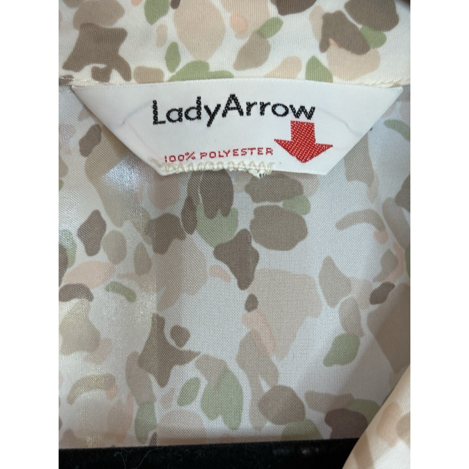 Vtg Lady Arrow Lite Colored Floral Button Up Long Sleeve Top Blouse Size Lrg