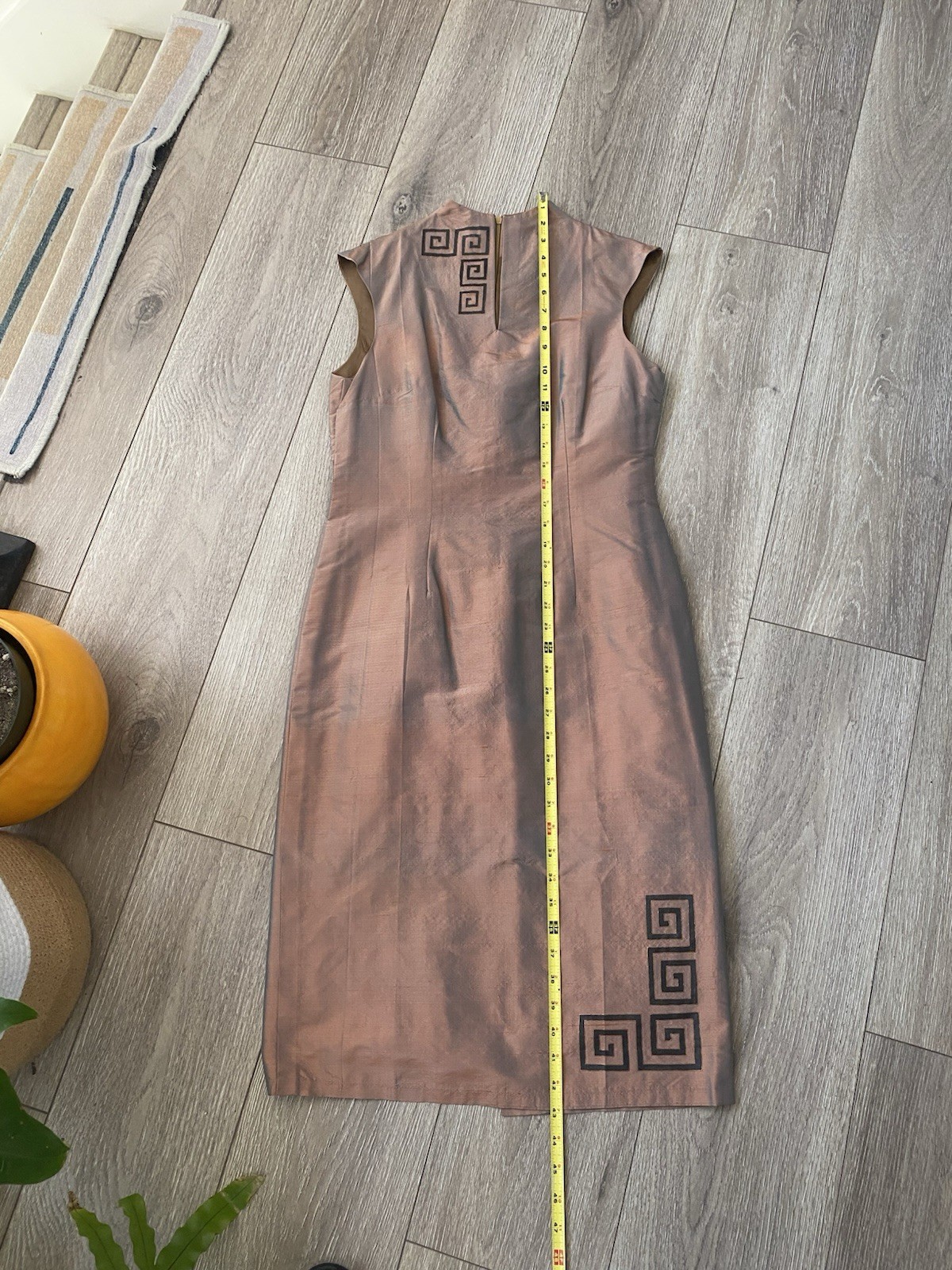 Vtg 60s Thai Silk MCM Dress Mid Century Mod Rockabilly Asian Ancient Iridescent