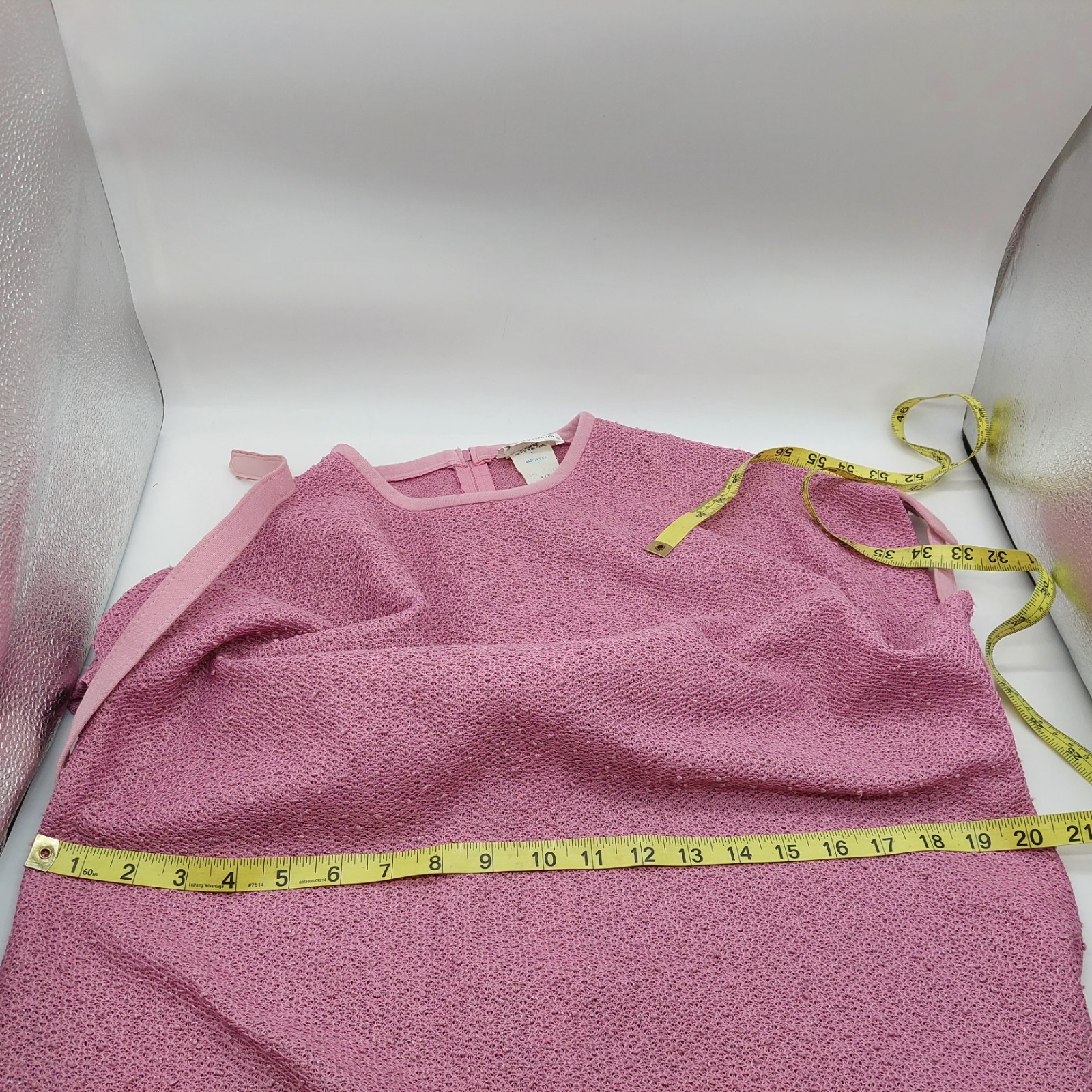 Leslie Pomer Pink Sleeveless Dress With Jacket Size 14 B 1960 Belted READ