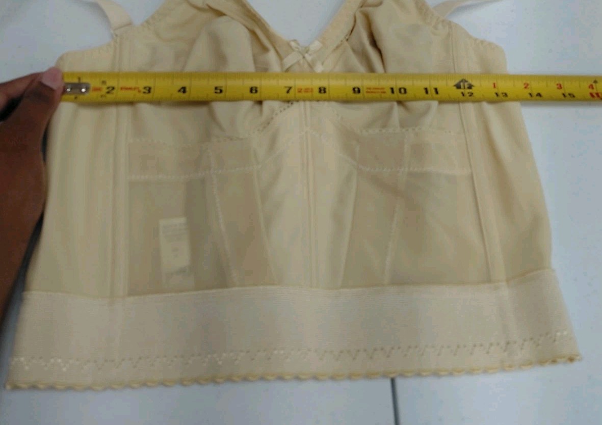 Vintage Crown-nette Longline Beige Bra Size 36B