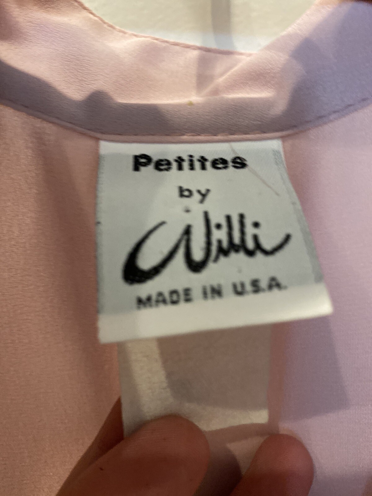 Vintage 1980’s Petites By Willi Pink Belted Secretary Dress Women’s W/ Nylons