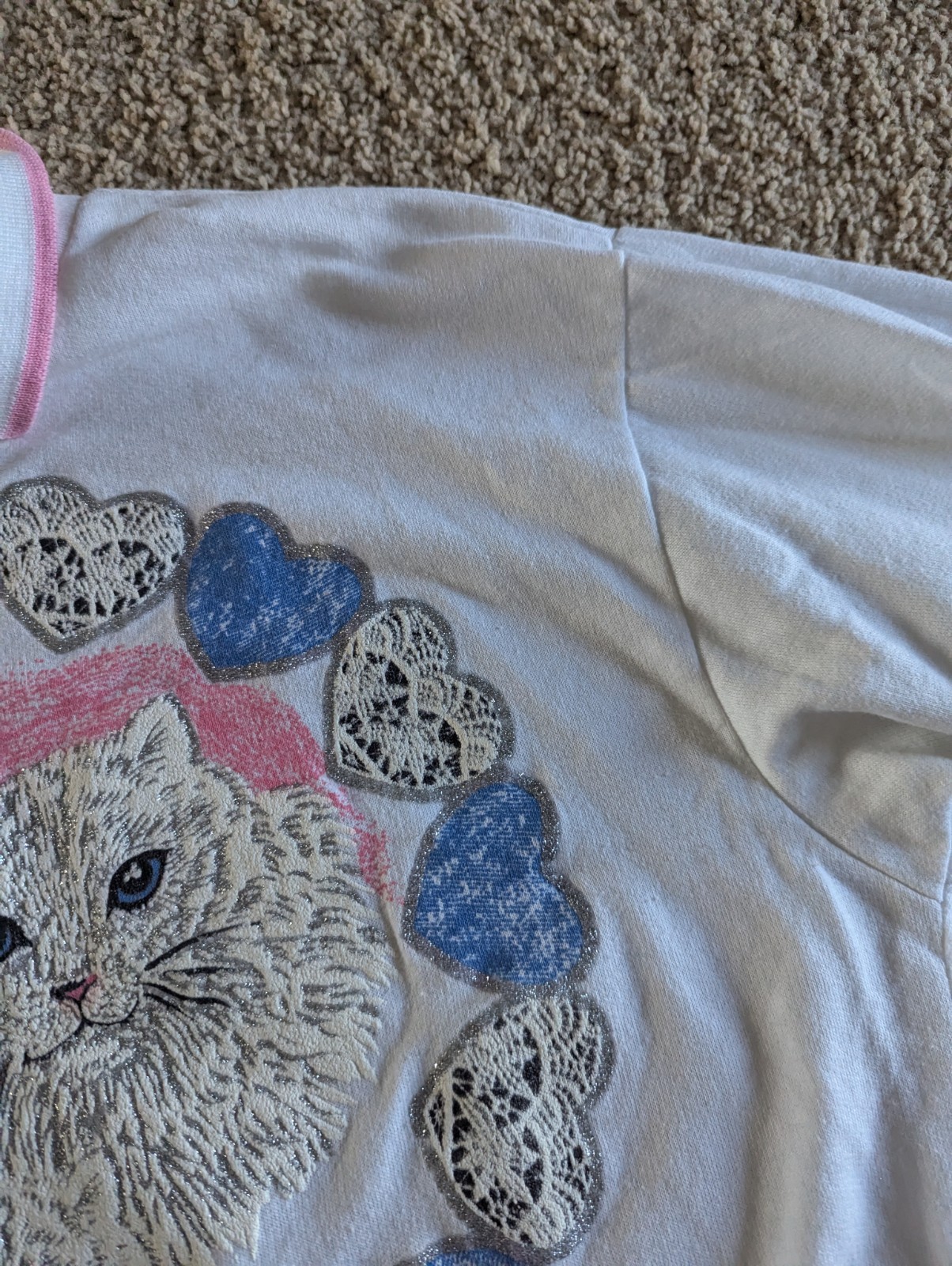 Vintage Puzzles Sportswear 80s 90s Persian Cat Crewneck Sweatshirt Grandmacore
