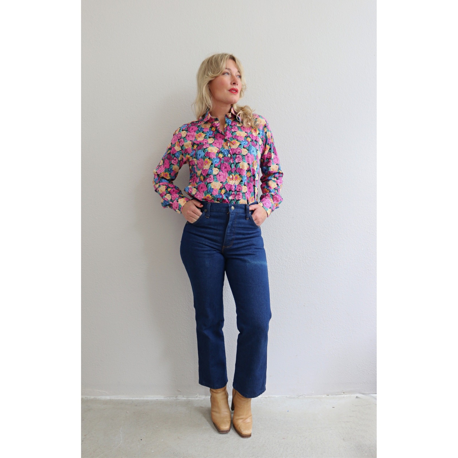 2000’s Vintage Maus & Hoffman Floral Blouse Women’s XS SM MD Liberty Art Fabrics