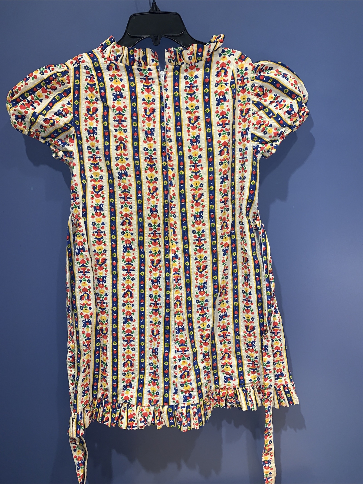 Rooster Horse Fair Isle Holland Print, Cottage Core Praire Dress