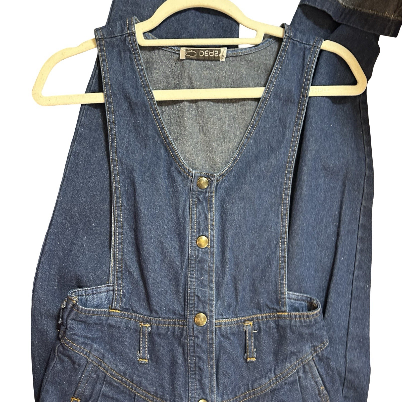 80s Ideas Vintage Denim Overalls | Boho Snap Front | USA Made