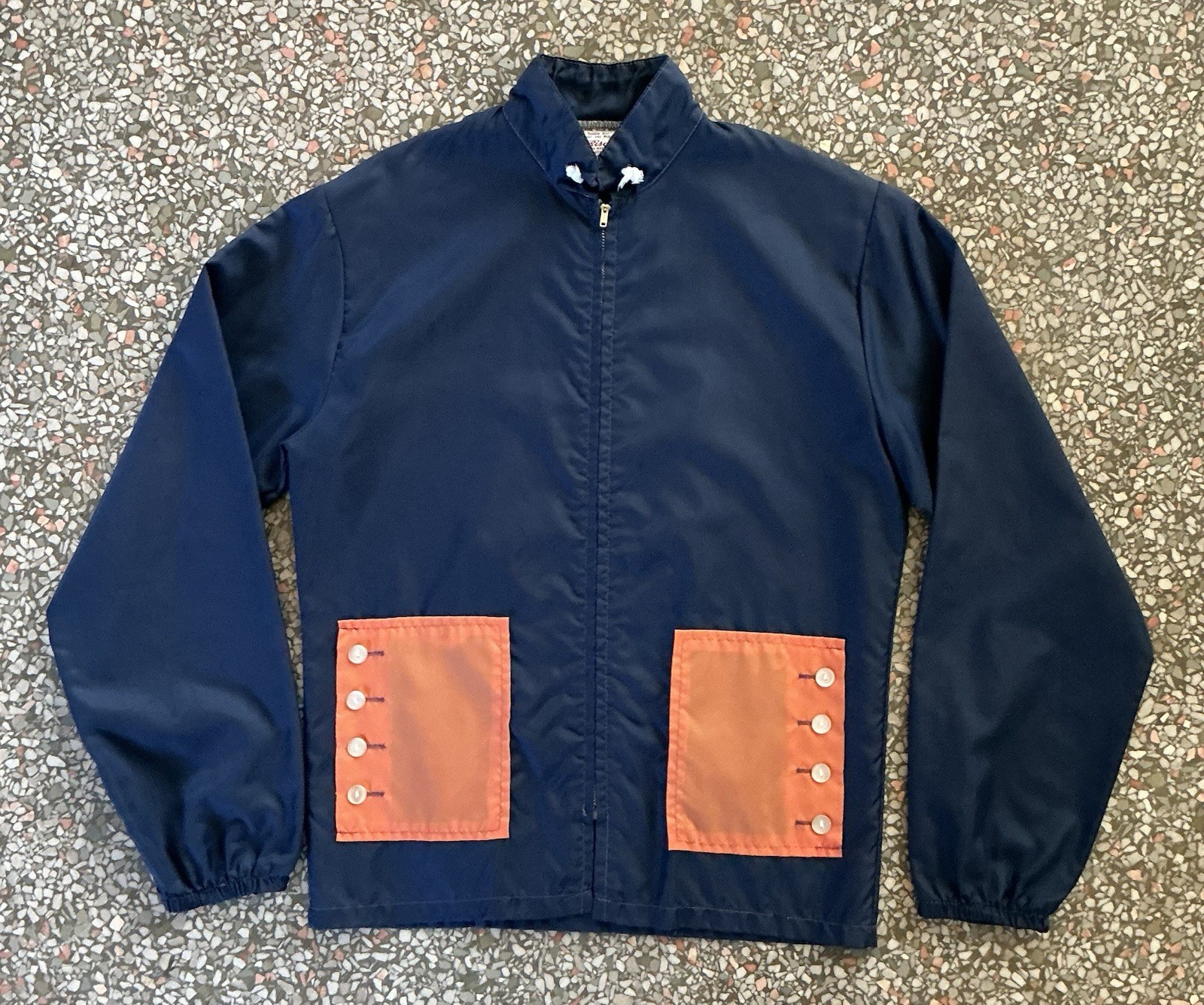 Vintage 1960s Risa Water Resistant Blue/Orange Jacket Size: Small L: 24” W: 19”