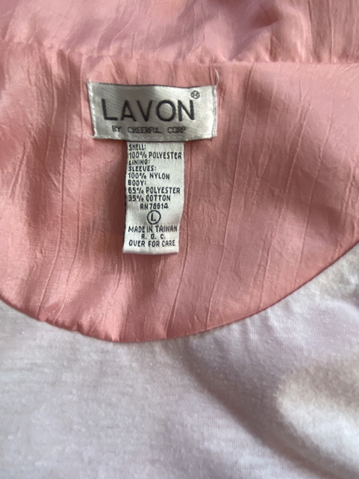 Vintage Lavon Pink Tracksuit Set Size Large Two Piece Jacket and Pants Set Retro