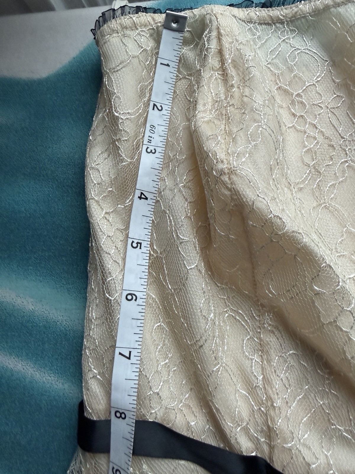 Vintage 2003 Charlotte Russe Cream Strapless Midi Dress Black Bow Junior 13 Y2K