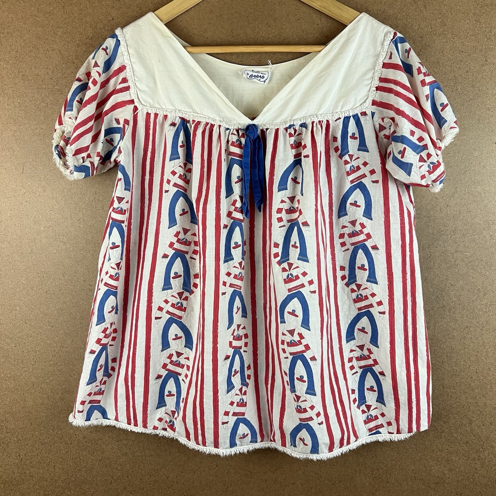 VTG Faded Barad Sailor Girl Sleep and Lounge Wear Blouse Medium USA