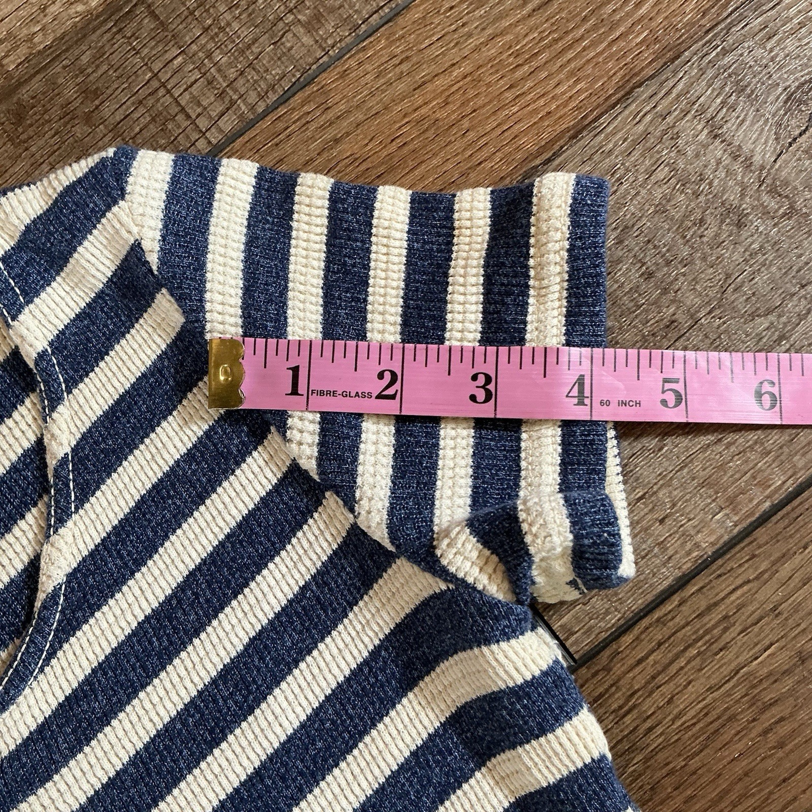 VINTAGE Size 4 Democracy Denim Button Front Dress USA Made Ribbed Striped #17708