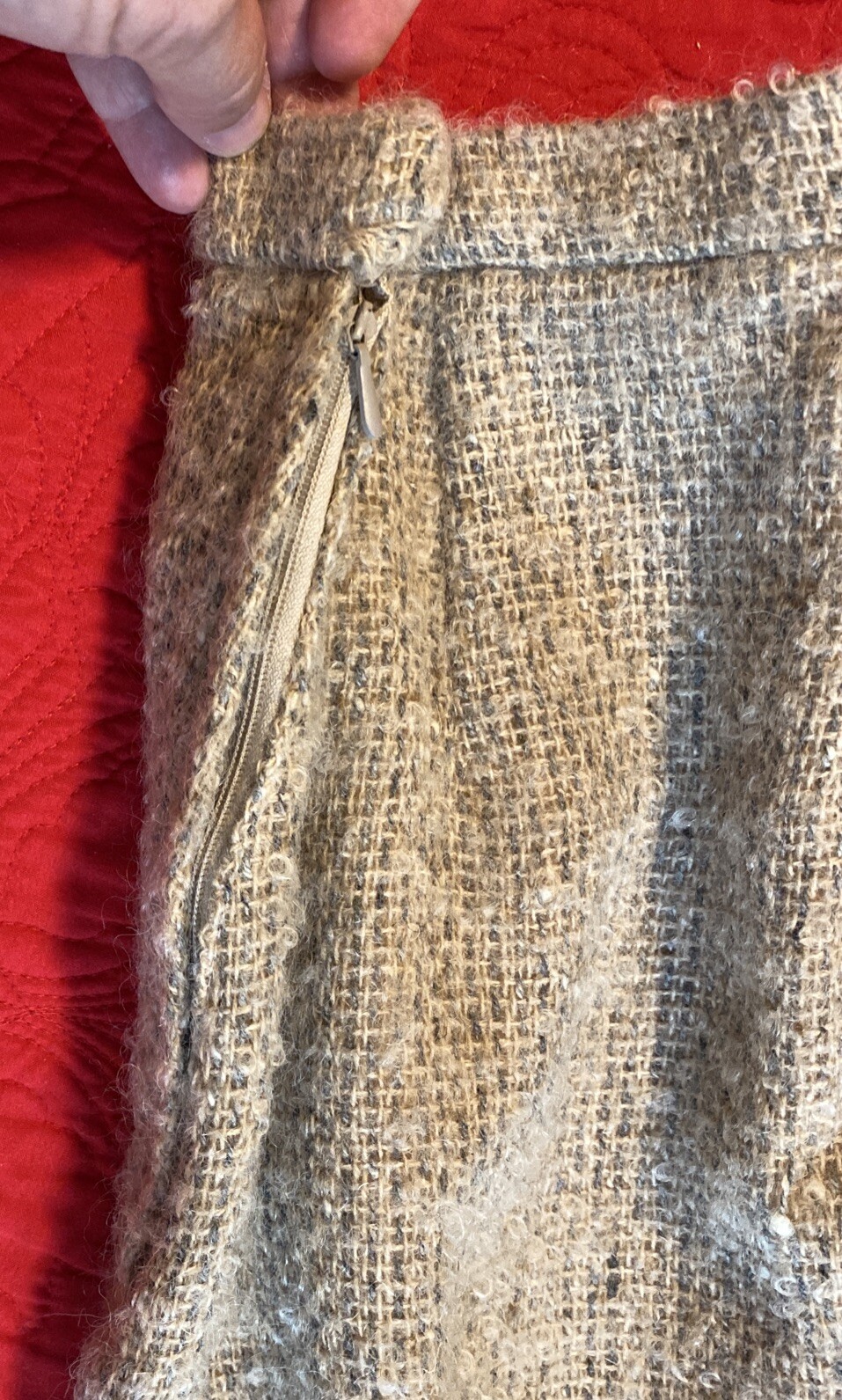 VTG Donegal Design Womens 2-Pc Mohair Wool Lined Skirt & Vest Hand Woven Ireland
