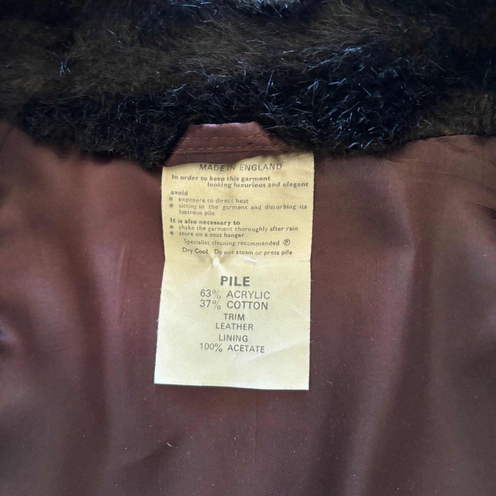 Vintage Rosewin Tissavel Brown Faux Fur Suede Belted Mid Coat Jacket Womens M L