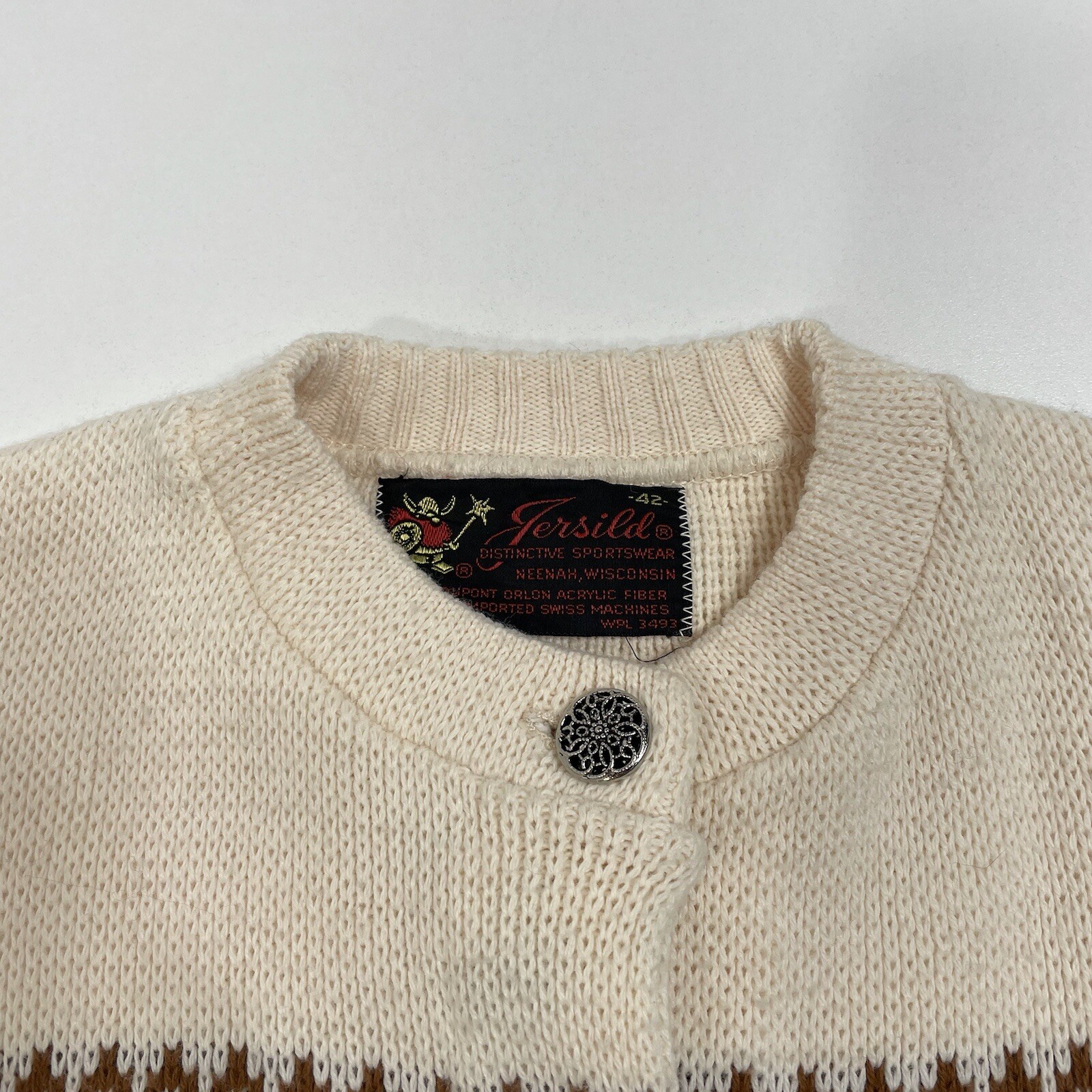 Vintage Swiss Jersild Cardigan Knitted Button Sweater Women’s Size 42