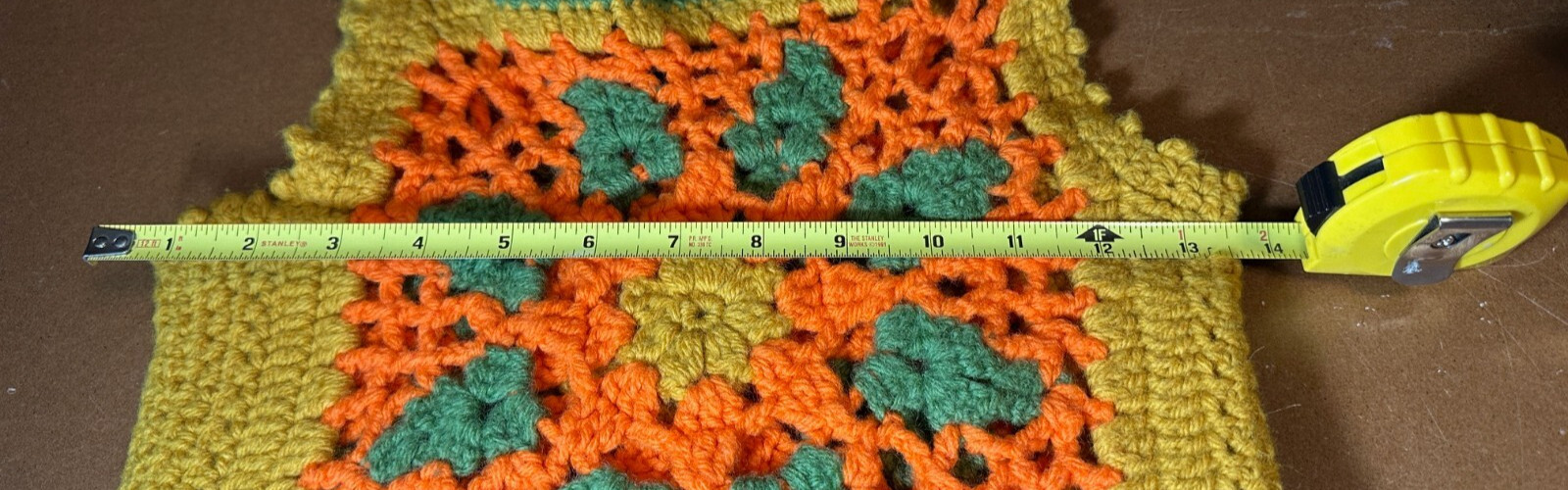 Crochet Vest vintage Handmade Granny Square Green Yellow orange size small?