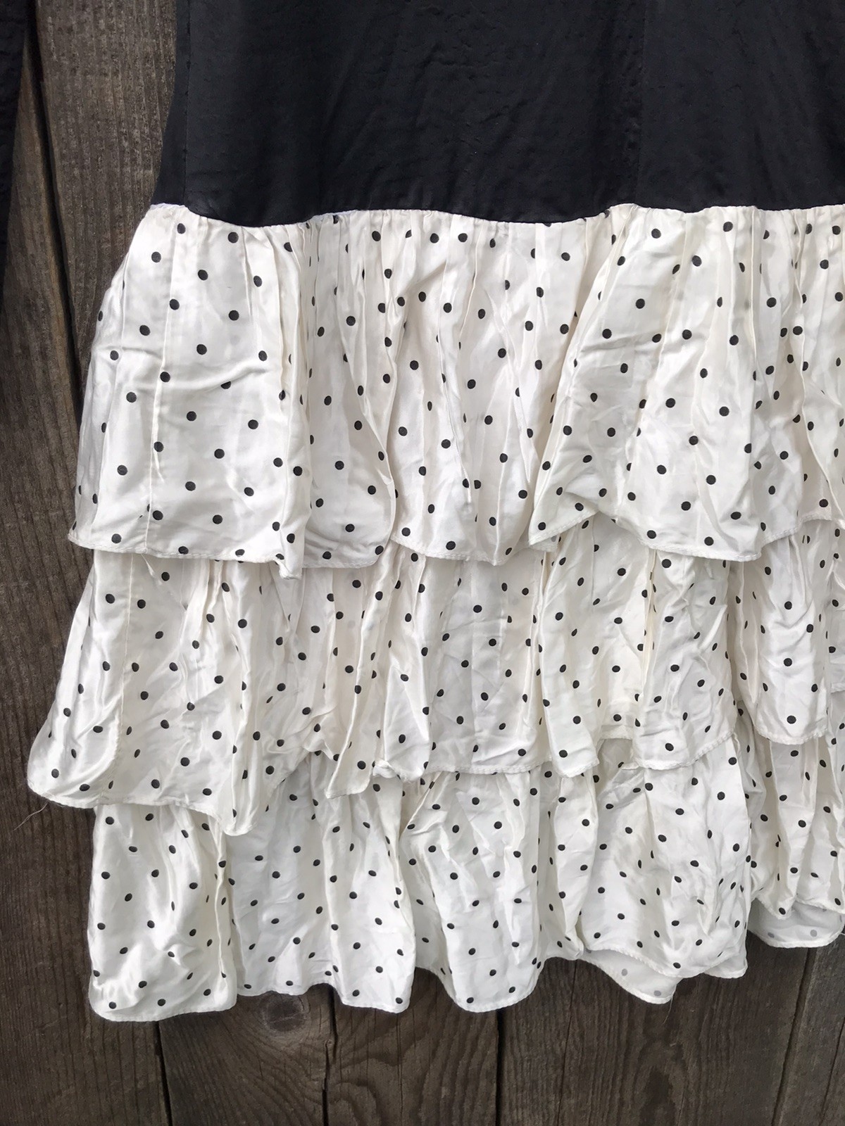 VTG 80s Ruffled Drop Waist Long Sleeve Party Dress J.B. Express 11
