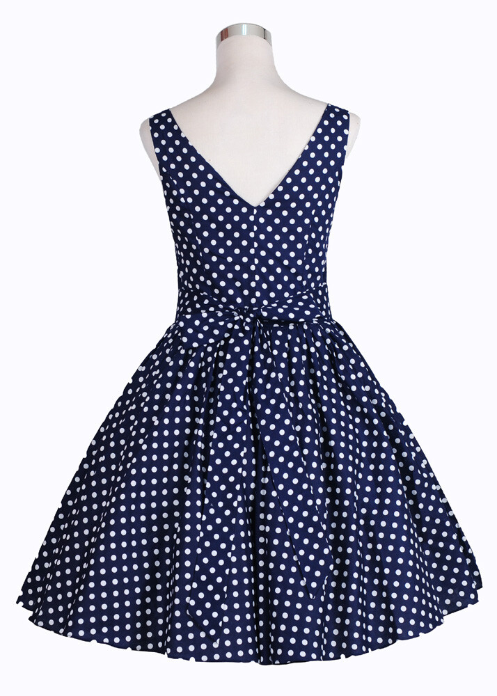 Retro Rockabilly 50s 60s Swing Vintage Dress Casual Print Floral Polka Dot Dress