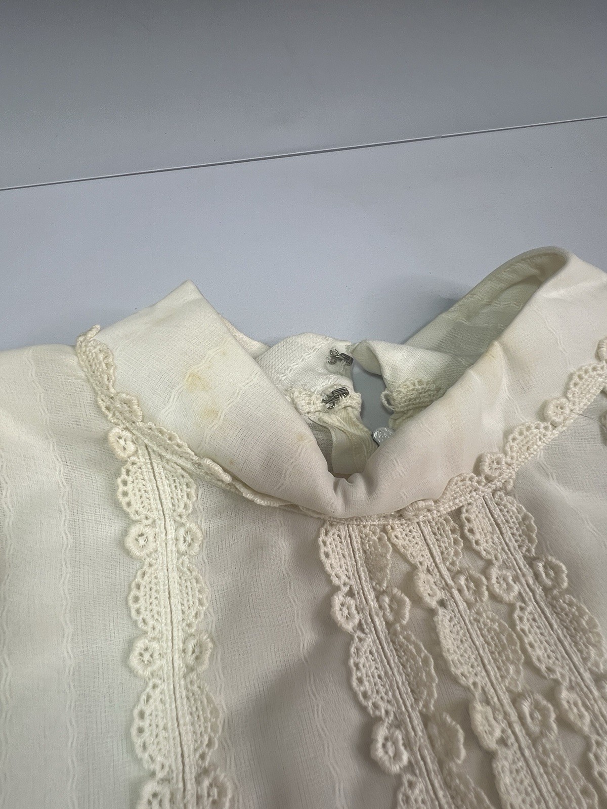 Vintage Eve Of Milady 1970’s Boho Prairie Wedding Dress w/Magazine Edwardian