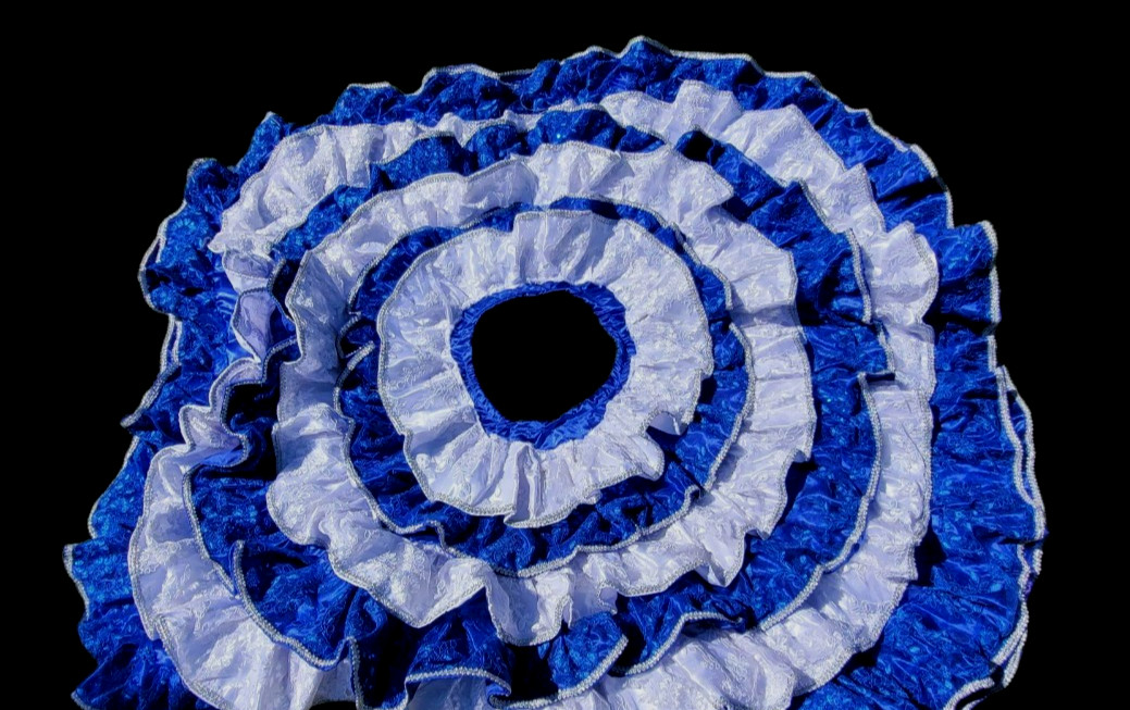 Amazing Broadway Theatre Cabaret Ruffled Showgirl Flamenco Style Skirt.