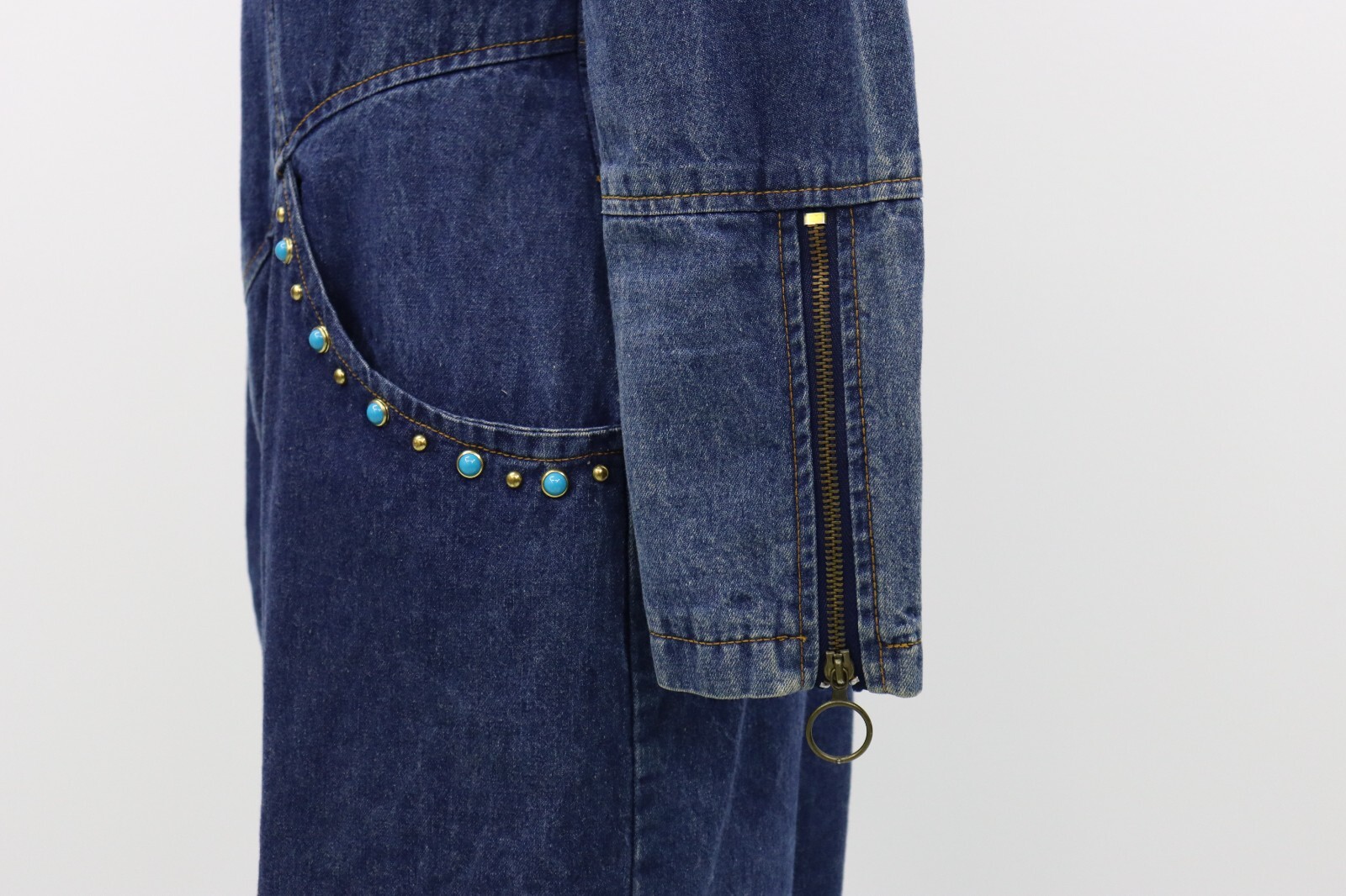 Jou Jou Y2K 1990’s Denim Dress Stones and Gromet Embellishments Size M (Size 8)