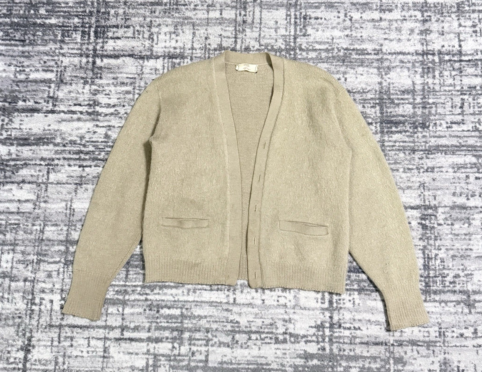 Vintage 60s Mohara by Glasgo Mohair Wool Cardigan Sweater Kurt Cobain Size M