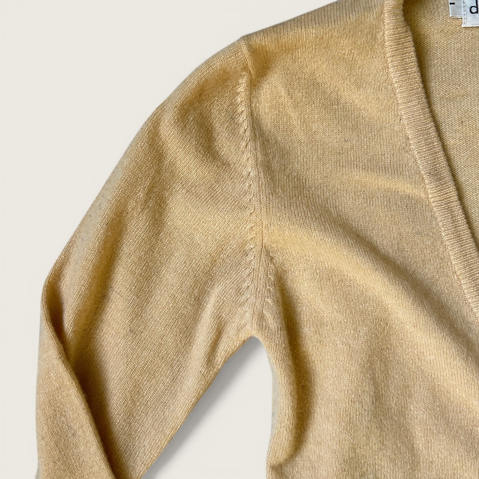 Vintage Cashmere Twin Set Cardigan + Sweater DBA by Theodore Blue Peach