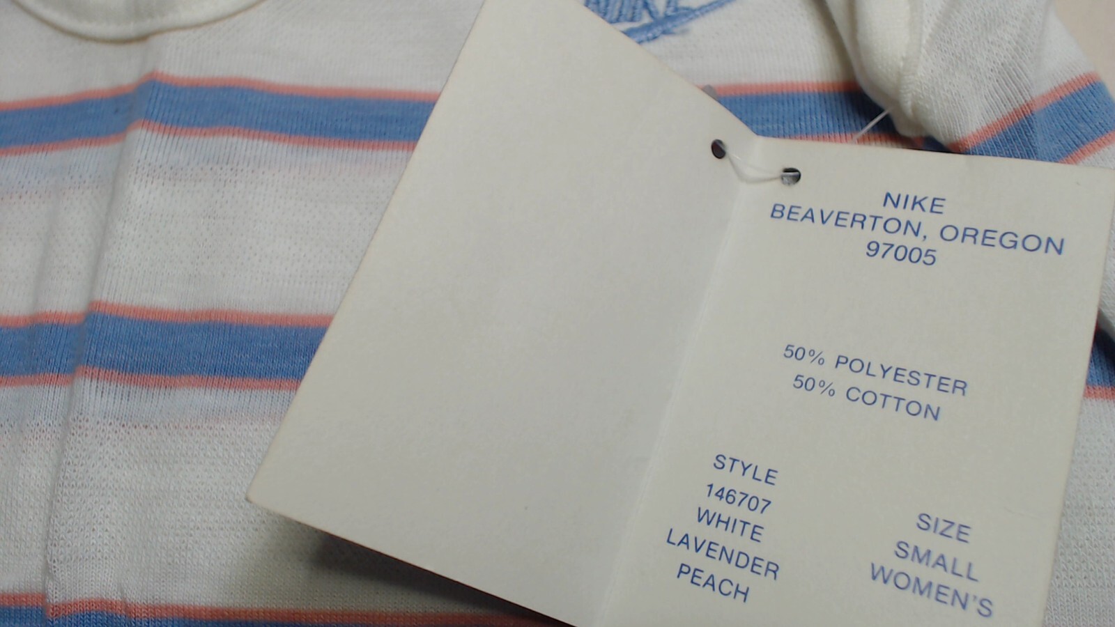 Vtg 80s Nike Shirt Womens S Grey Swoosh Blue Tag Sleeveless NWT White w/ Stripes
