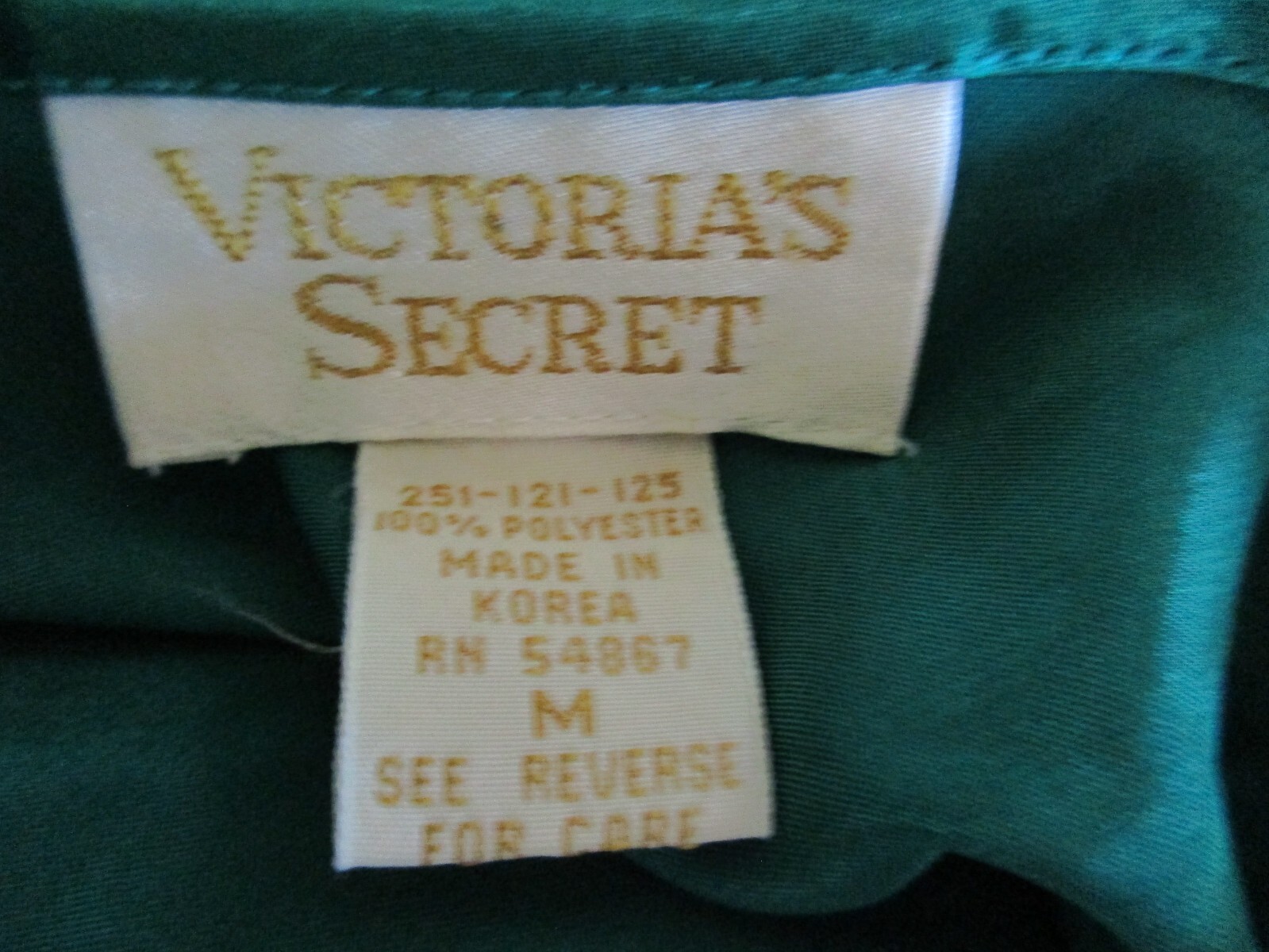 Vintage Victoria Secret Gold Label Cami Nightgown Green Satin Lingerie Medium