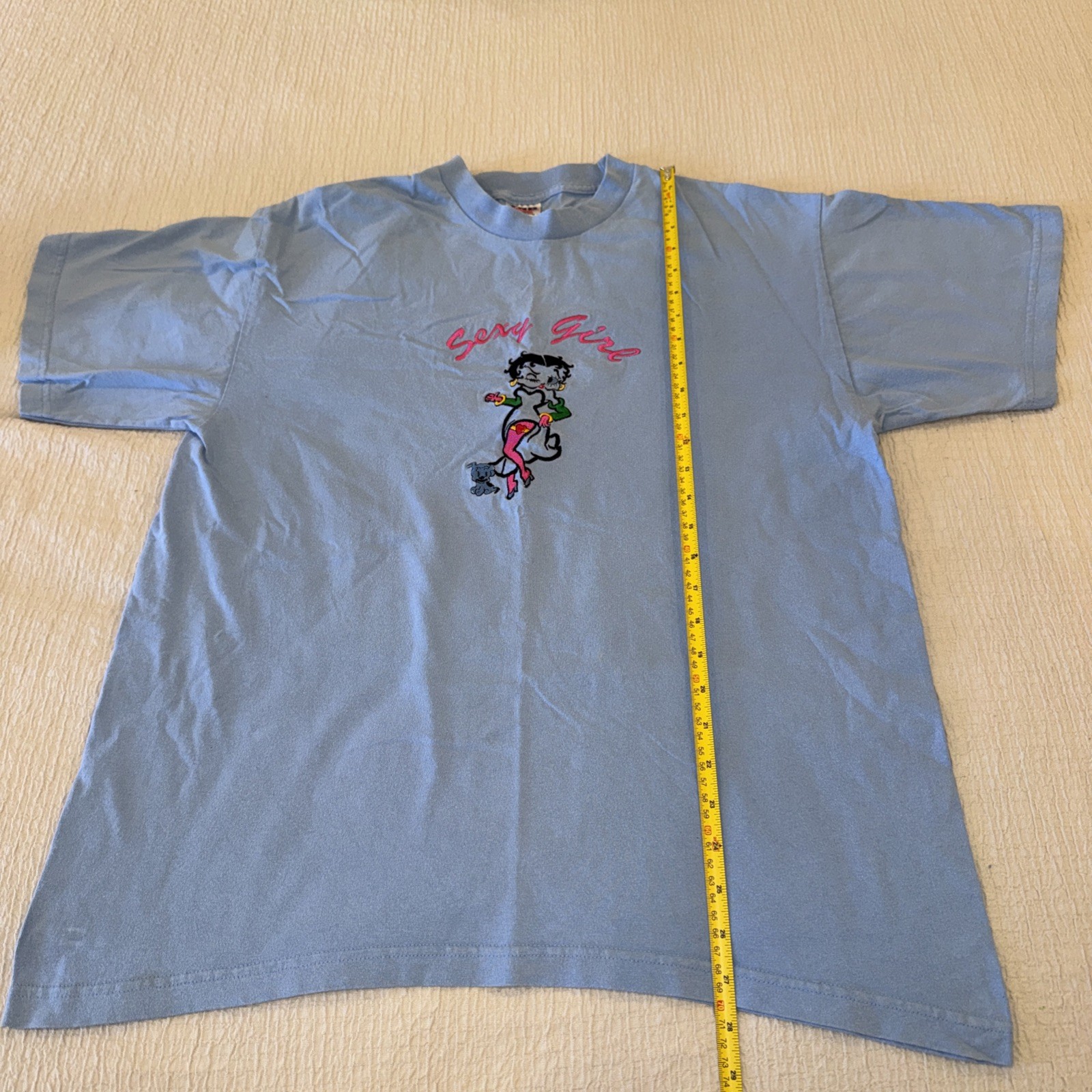 Vtg Betty Boop Adult Shirt XL „Sexy Girl” in a Pretty Blue Color
