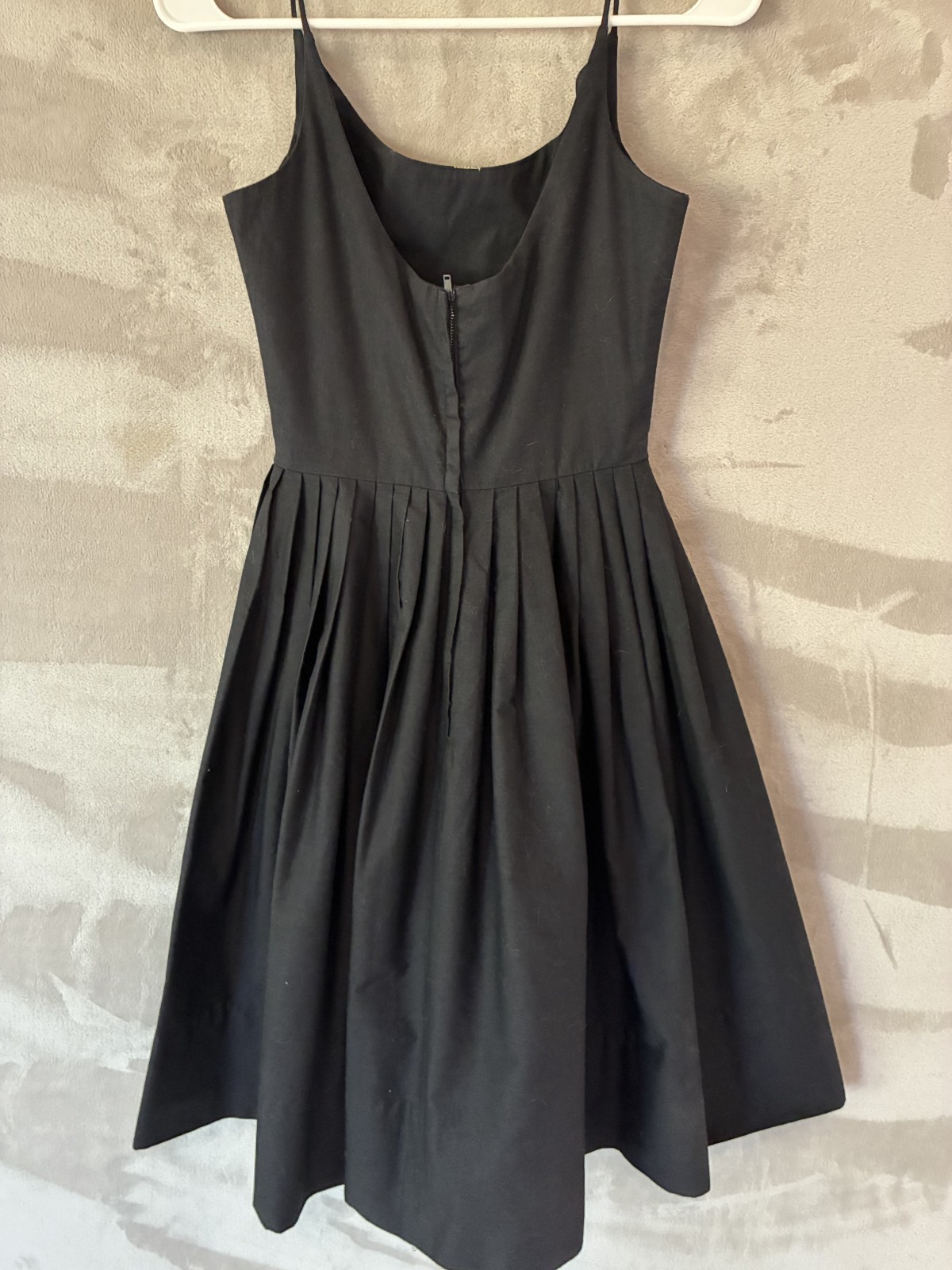 VTG 1960’s Women’s 0/2 S Black Sundress Cotton Pleats Tailored Handmade Waist 2