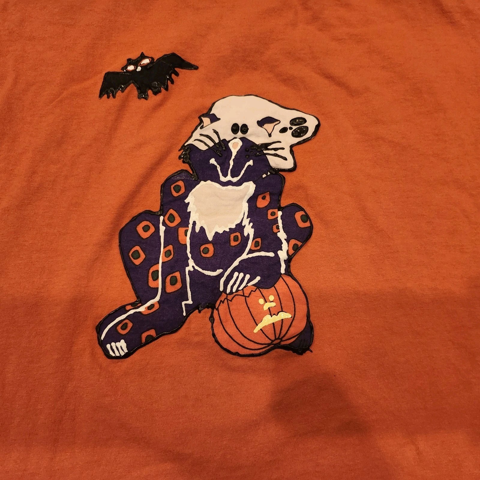 Vintage Halloween Shirt Hanes Her Way Single Stitch Size Womens Medium Orange