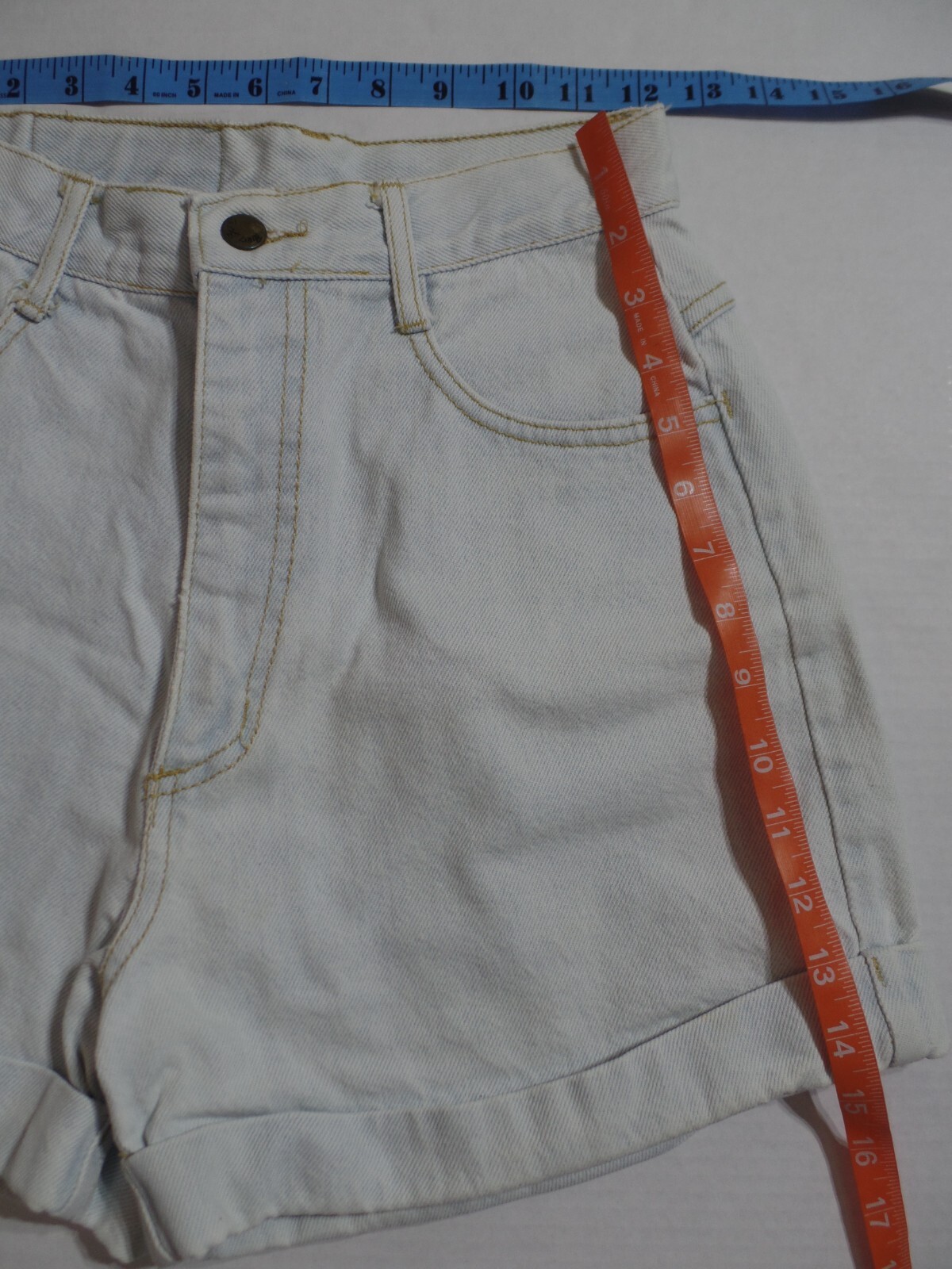 VINTAGE WOMENS PARIS BLUES SZ 9 DENIM HIGH WAIST SHORTS SEE MEASURMENTS