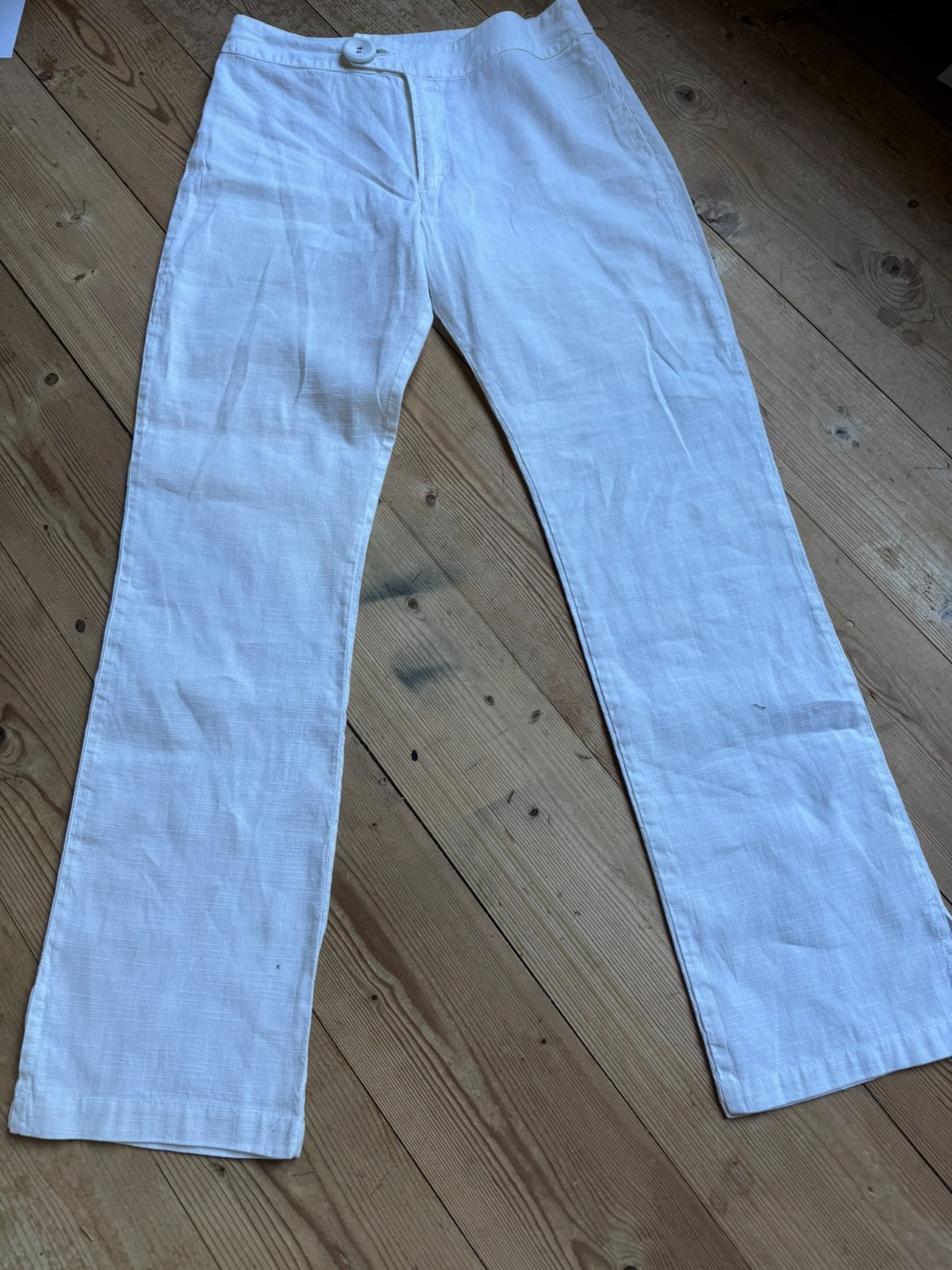 Hemp Pants KristenseN DU NORD Y2K White 34 36 Made in Italy Bootcut Luxury