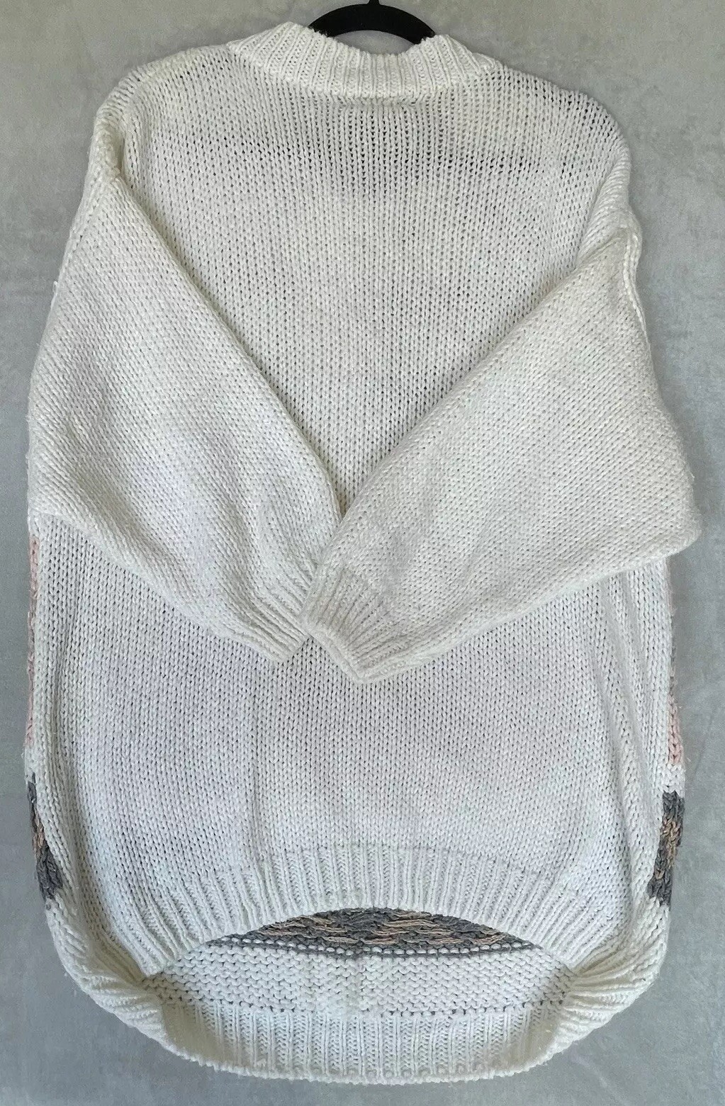Vintage 80’s Yoido Club Sweater Womens Size Medium Cream Pink Hand Knitted Soft