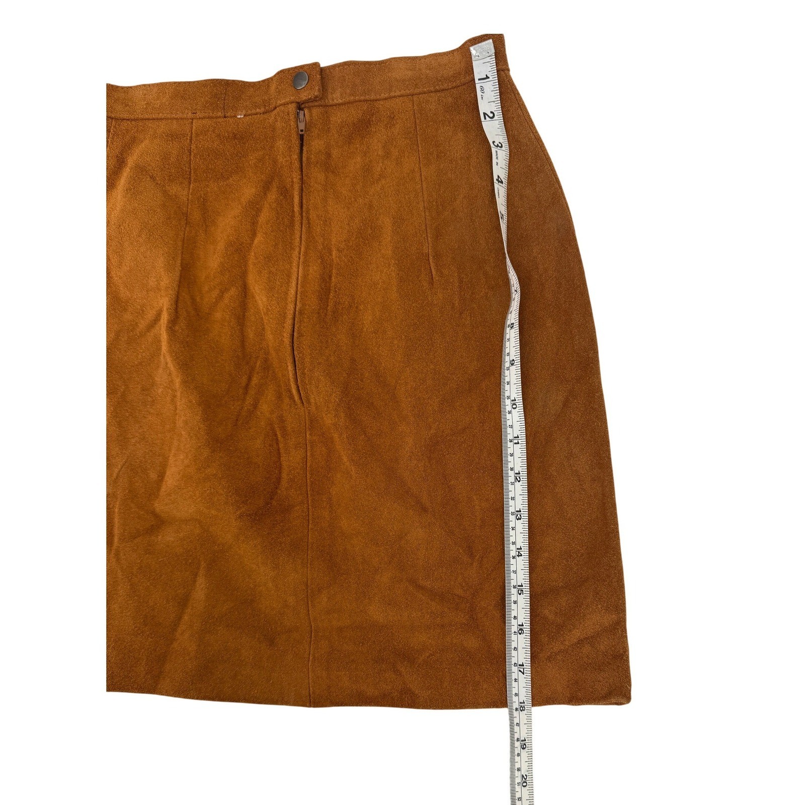 Phoenix Vintage 80’s Brown Suede Leather Mini Skirt Western Made in USA Cowgirl