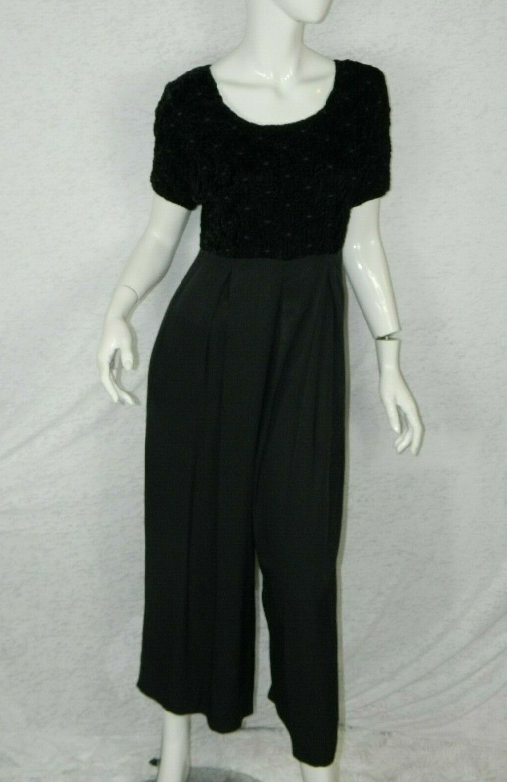 Vintage 90’s Jeffery & Dara Linda Hutley Jumpsuit Black Hipster Size 5/6
