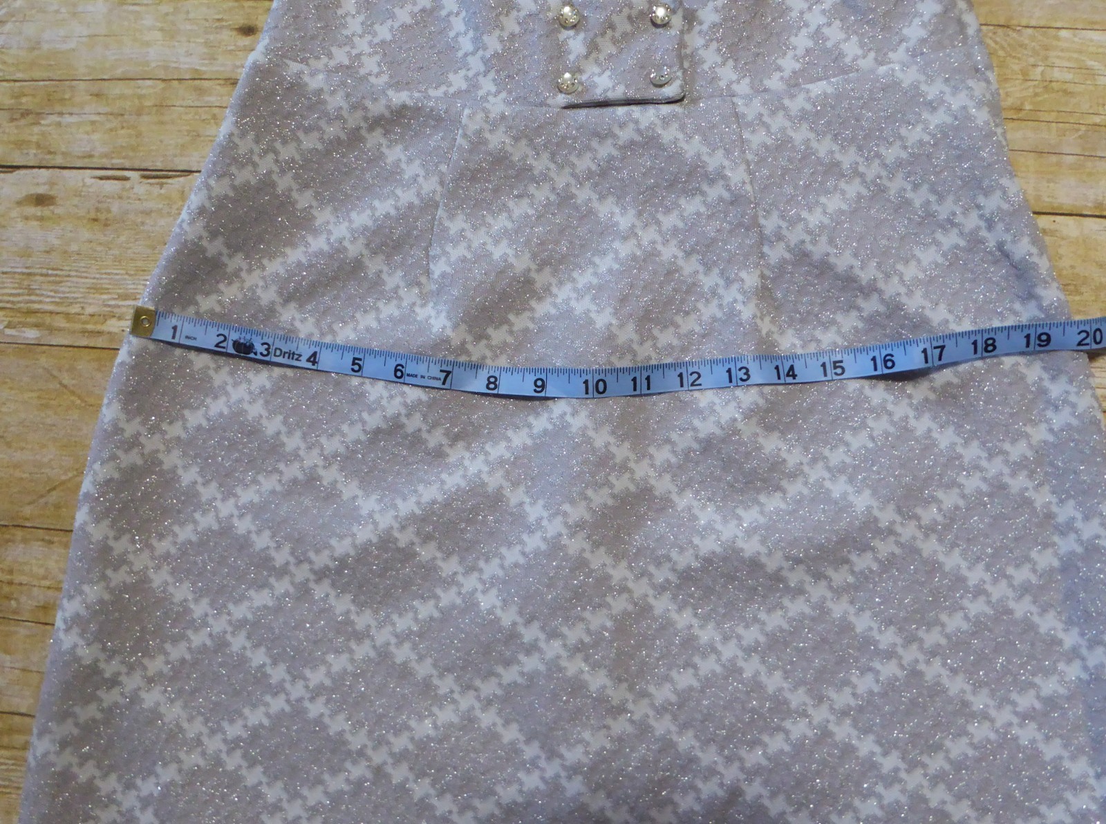 70s Linda Original Vintage Polyester Maxi Skirt Hostess Silver A-Line Waist 32