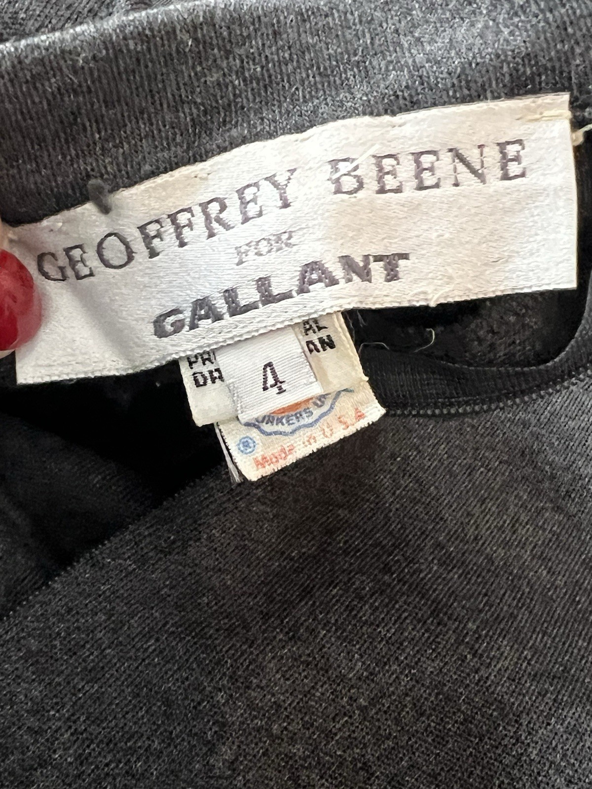VTG 70’s Geoffrey Beene Gallant Old Money Sz 4 XS Gray Dress Lace Party